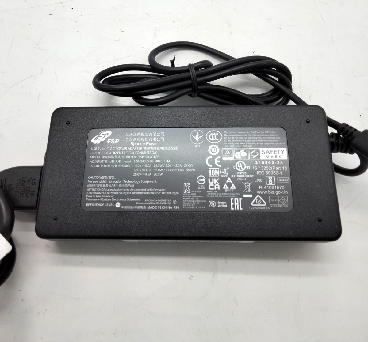 FSP Sparkle Power 20V 4.5A TYPE-C 90W FSP090-A1BR3 AC Adapter Power supply