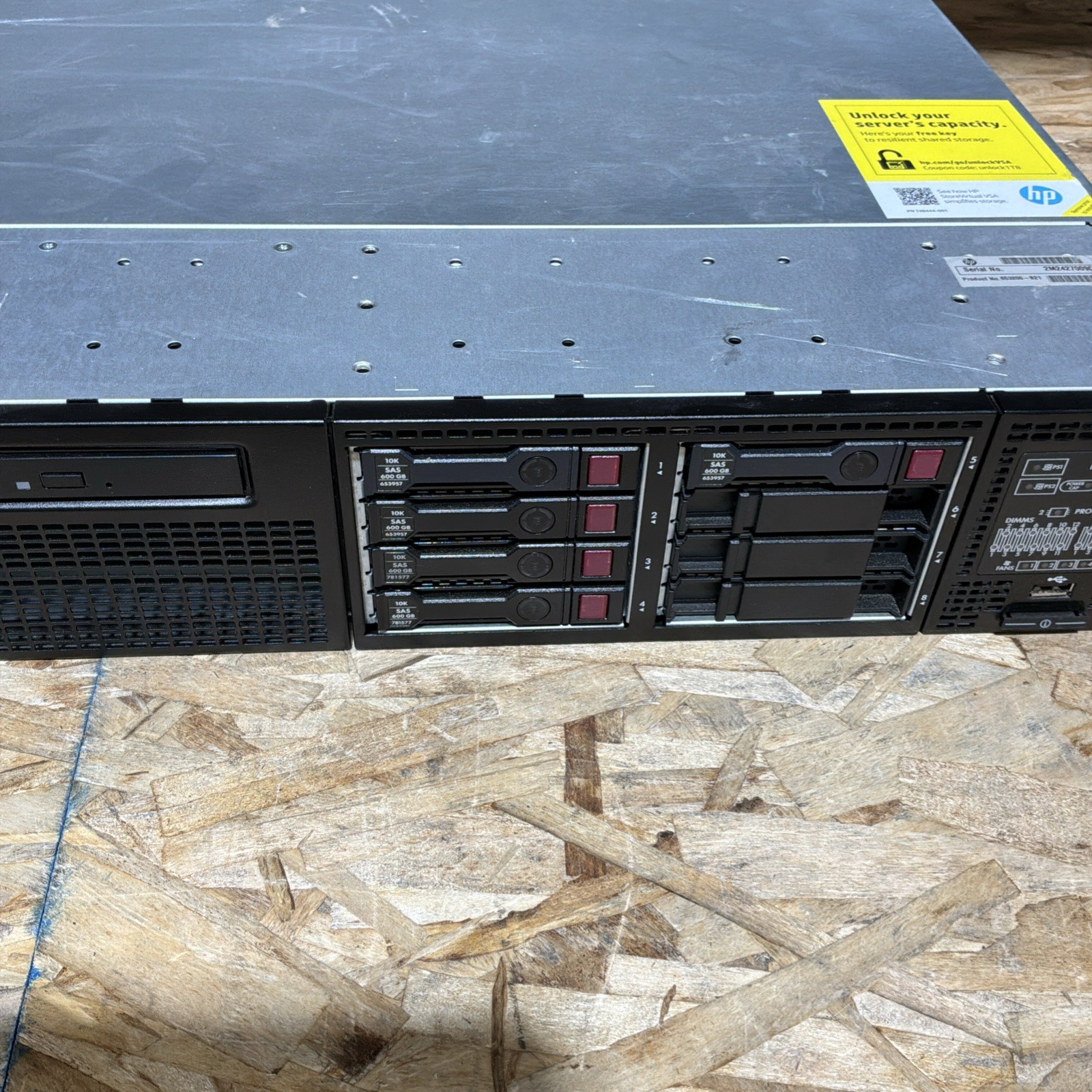 HP Proliant DL380p G8 2x E5-2640 v2 2.5ghz 20-Cores / 48gb 5x 600GB HD C307