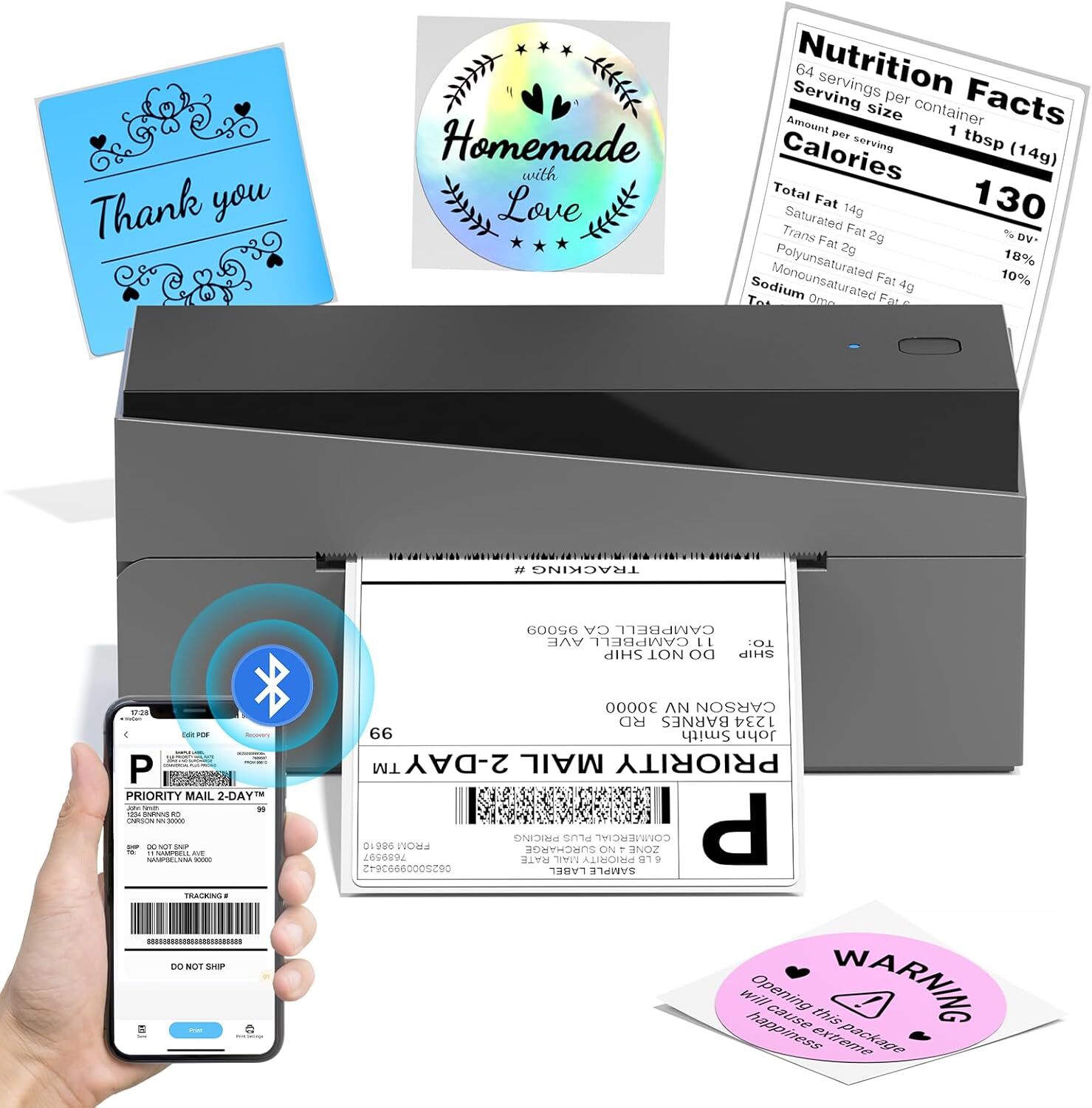 Phomemo PM-249BT Bluetooth Thermal Shipping Label Printer 4X6 for USPS eBay LOT
