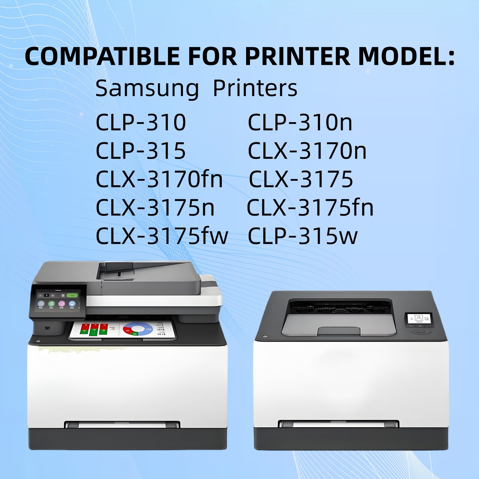 CLT-409S BK/C/Y/M TONER SET For Samsung CLP-310 CLP-315W CLX-3175 CLX-3170n