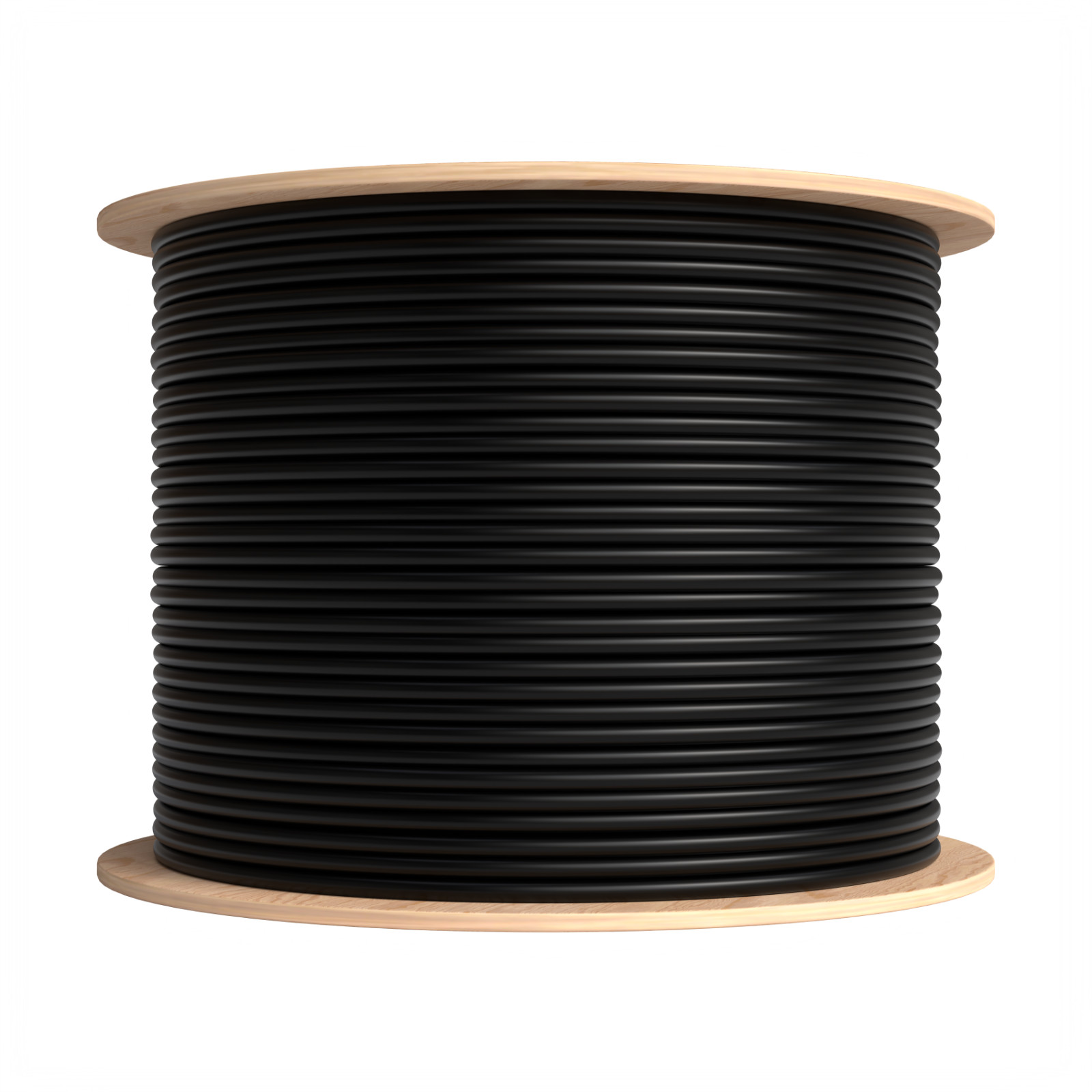 Cat6A Black UTP 1000ft Solid Copper Ethernet Cable 23AWG 10Gbps High-Speed Wire