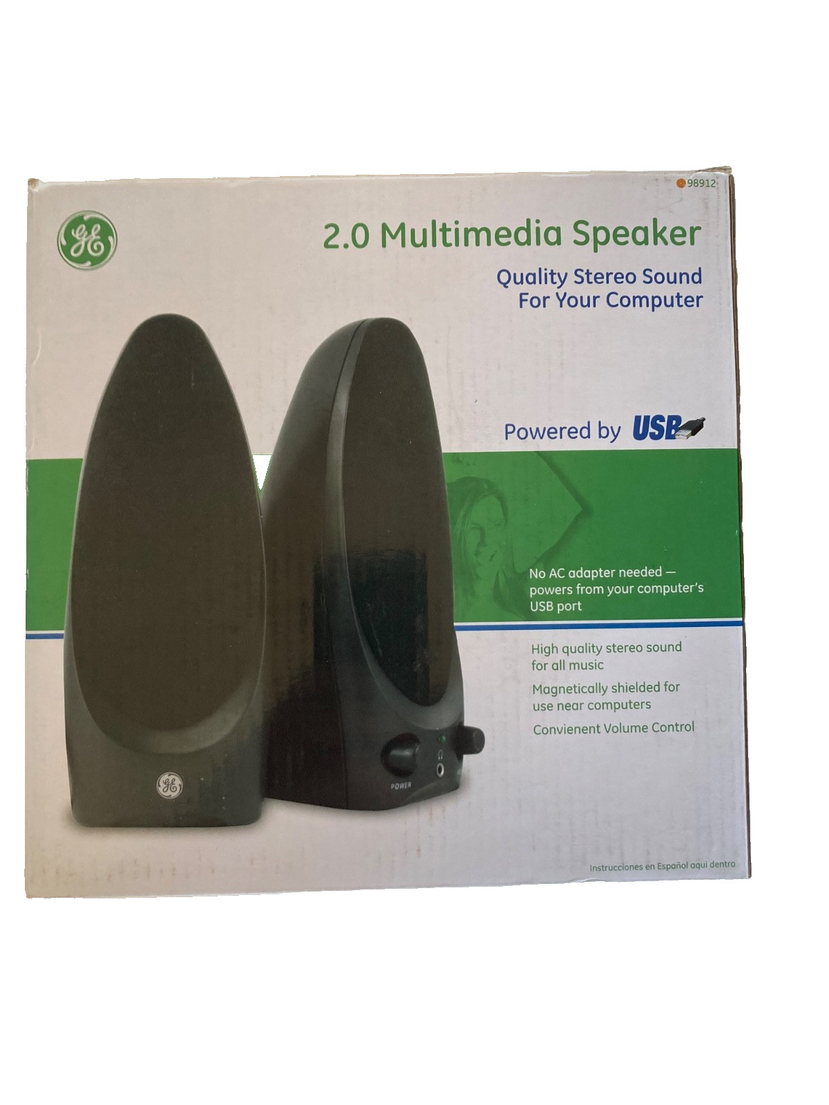 GE Multimedia Speaker 2.0 USB powered, 3.5mm Headphone Jack