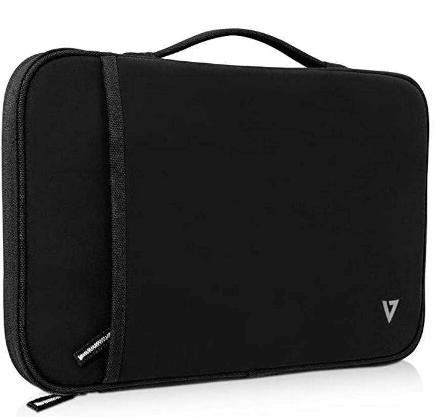 V7 Black Protective 12.2″ MacBook or Chromebook Sleeve Case Spill Resistant