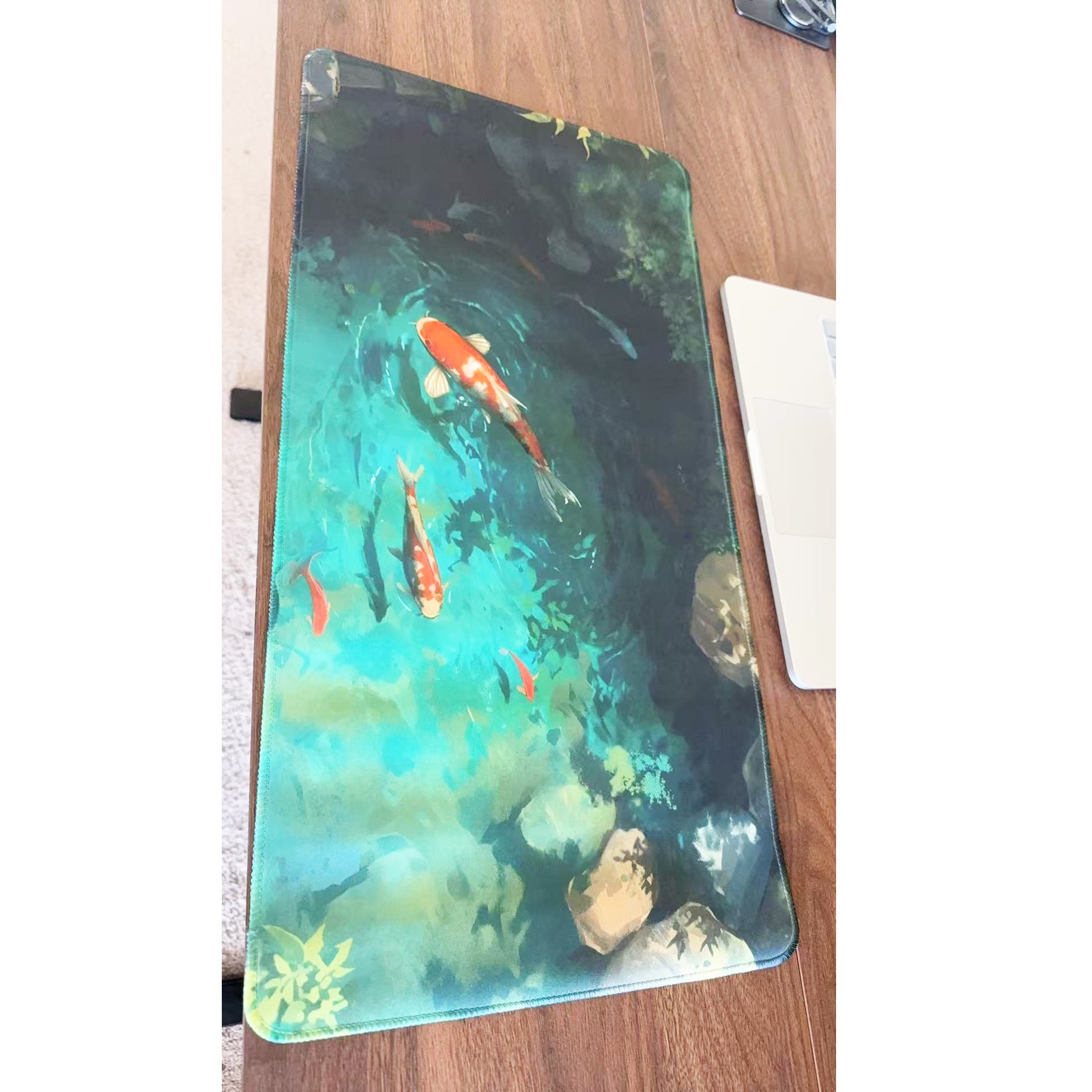 Koi Fish Pond Large Gaming Mouse Pad 23.6″x11.5″ Non-Slip Desk Keyboard Mat