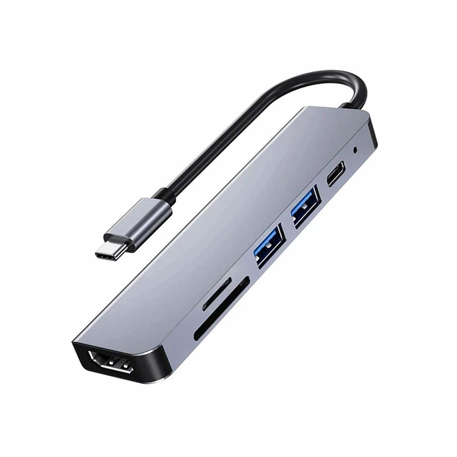 6 Ports USB C Hub to 4K HDMI-Compatible SD TF Card Reader USB 3.0 2.0 HUB Type C