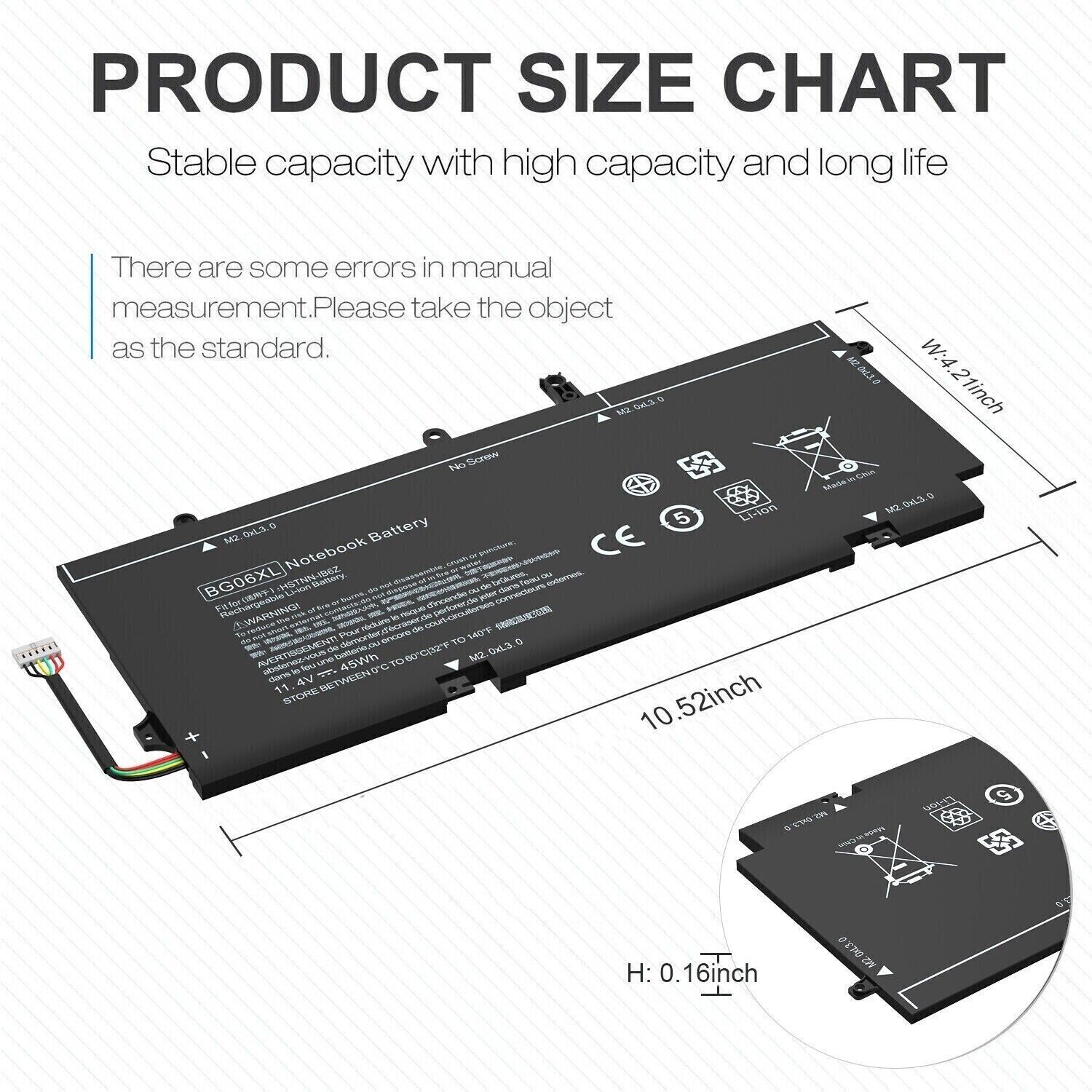 BG06XL Battery for HP EliteBook 1040 G3 Series BG06045XL 804175-181 Laptop 11.4V