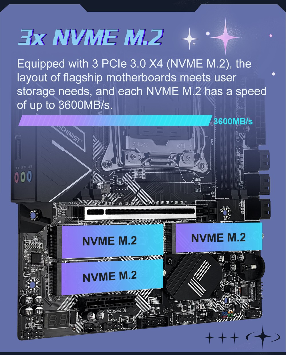 X99 V9S LGA 2011-3 Motherboard DDR4 with PCIe 3.0 SATA 3.0 TPM 2.0 M.2 slot