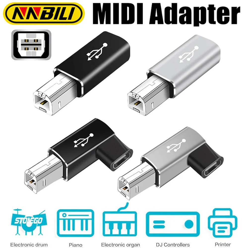 USB B Male to USB Type C Female Adapter for Scanner Printer Converter USB Transf