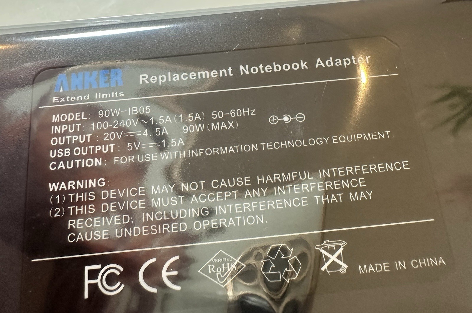 ANKER 93LN20V45-2USA Replacement Notebook Adapter Model 90W-IB05 NEW Sealed