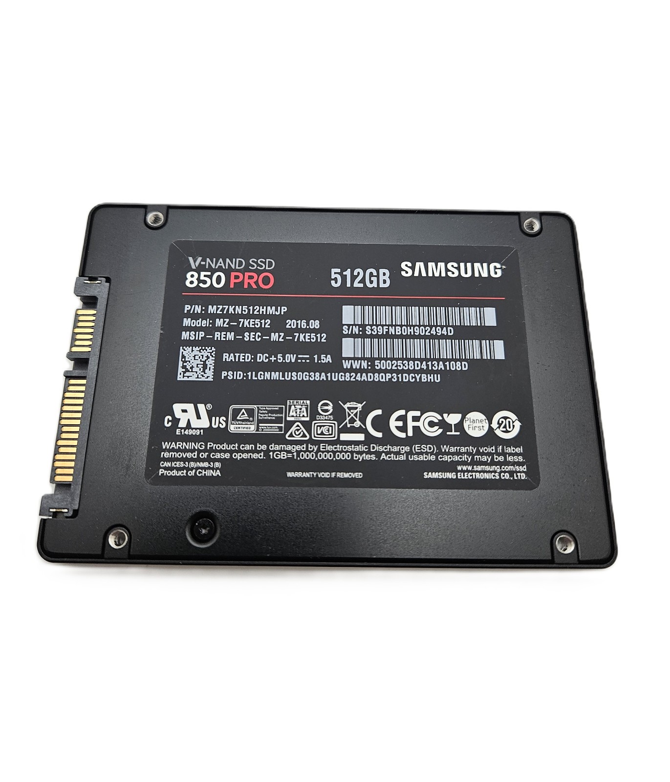 SAMSUNG 850 PRO 512GB 2.5″ SATA DRIVE – MZ-7KE512 *ZERO POWER ON HOURS* (READ)
