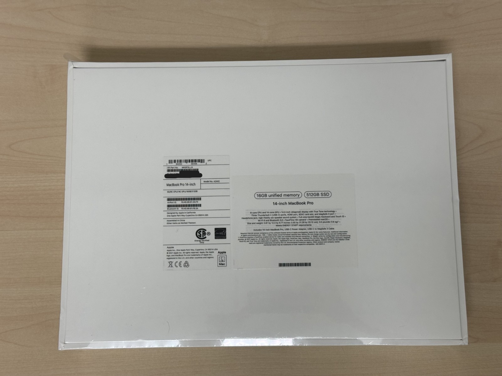 Macbook Pro M1 Pro Chip 14in Brand New Unopened Box Space Gray 16GB RAM 512GB HD