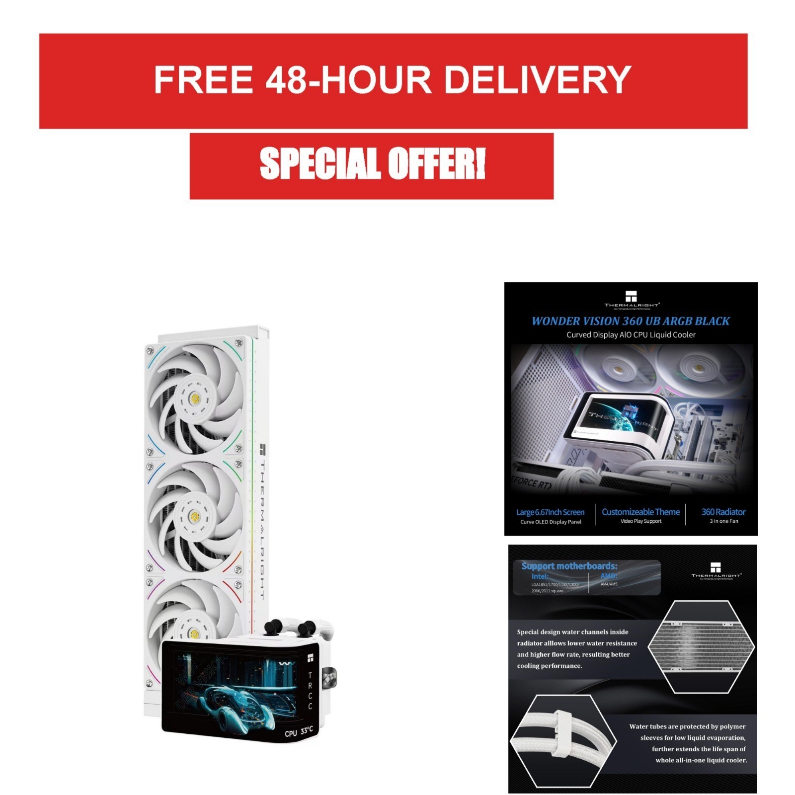 Thermalright Wonder Vision 360 ARGB CPU AIO Cooler 360mm Radiator
