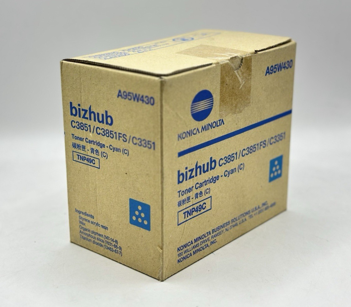 Genuine Konica Minolta A95W430 (TNP49C) Cyan Toner Cartridge