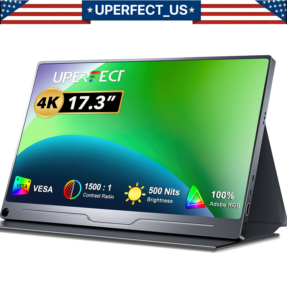 4k Portable Monitor 17.3” 100% Adobe RGB 400Nits UHD HDR FreeSync Gaming Traver