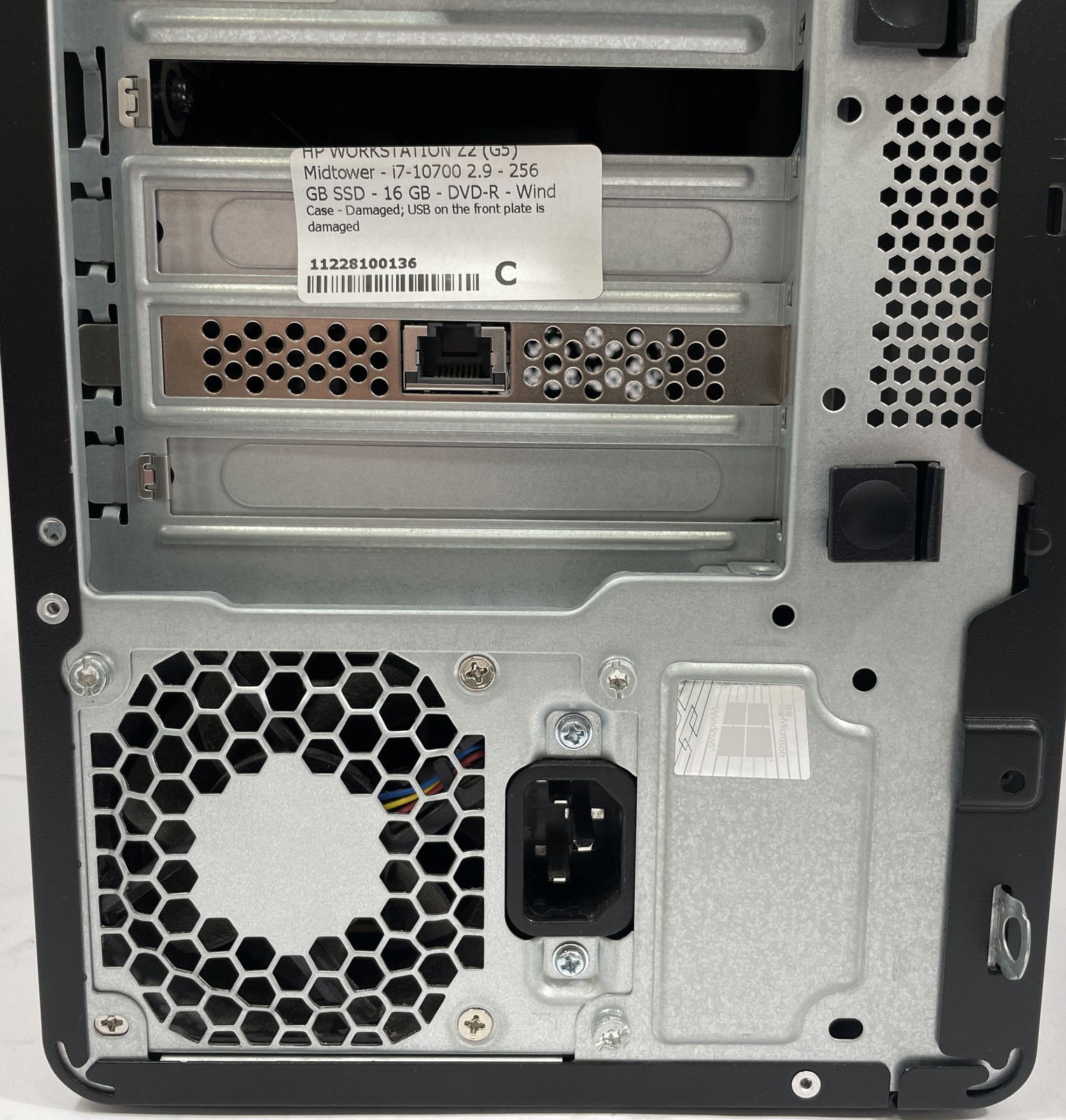 HP Workstation Z2 G5 Desktop i7-10700 256GB SSD 16GB RAM DVD-R – Win 11 – Desc