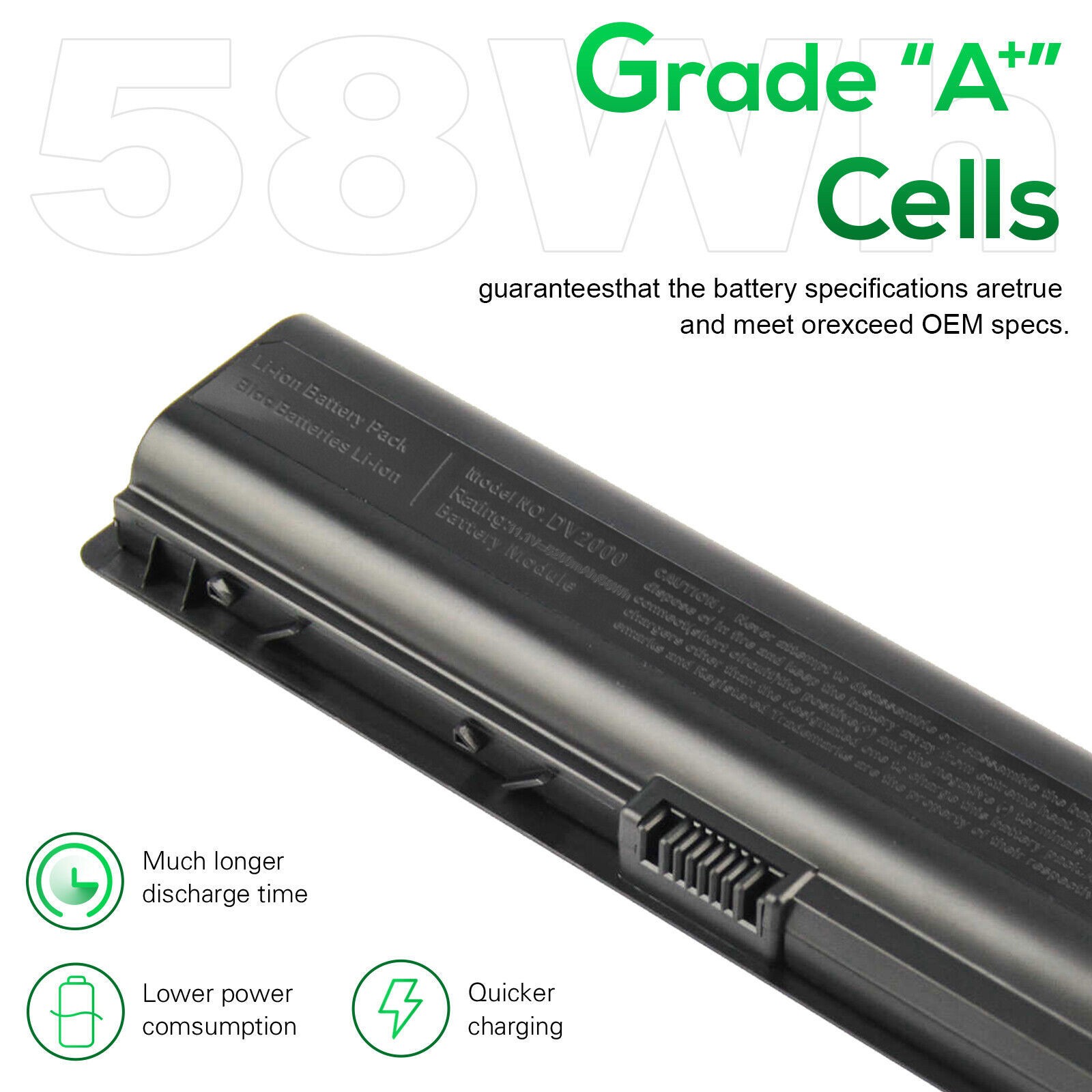🧡LOT DV2000 Battery For HP Pavilion DV6000 DV6100 dv6500 dv6700 dv2500 5200mAh