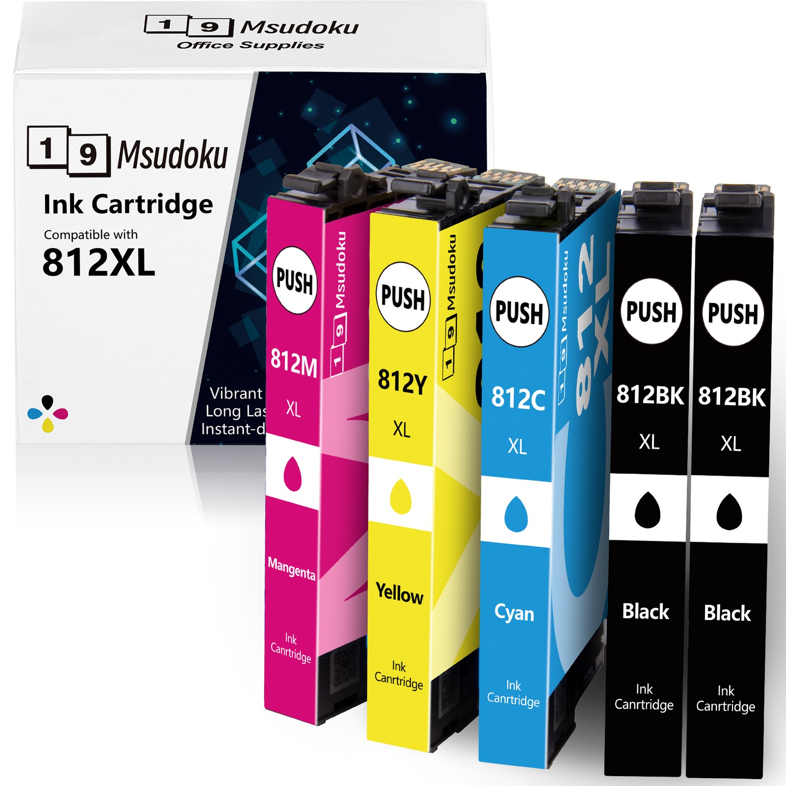 5 PACK 812XL Ink Cartridges For Epson WorkForce WF-7840 WF-7820 WF-7310 EC-C7000