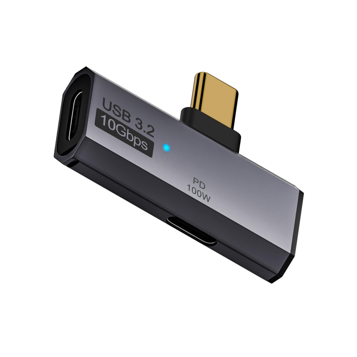 PD100W USB C 1 To 2 Adapter 10Gbps 90 Degree 1 Male To 2 Female Splitter