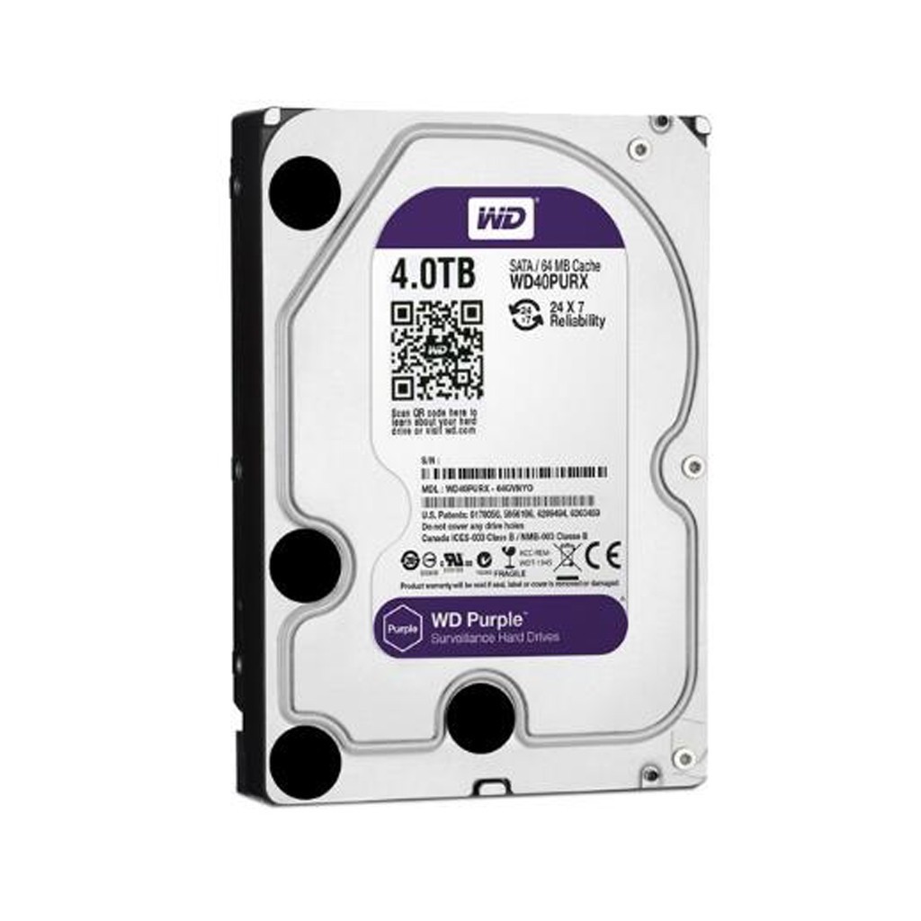 1PCS WD Purple 4TB WD40PURX 5400 RPM 64MB SATA 3.5″ Internal HDD Hard Disk Drive
