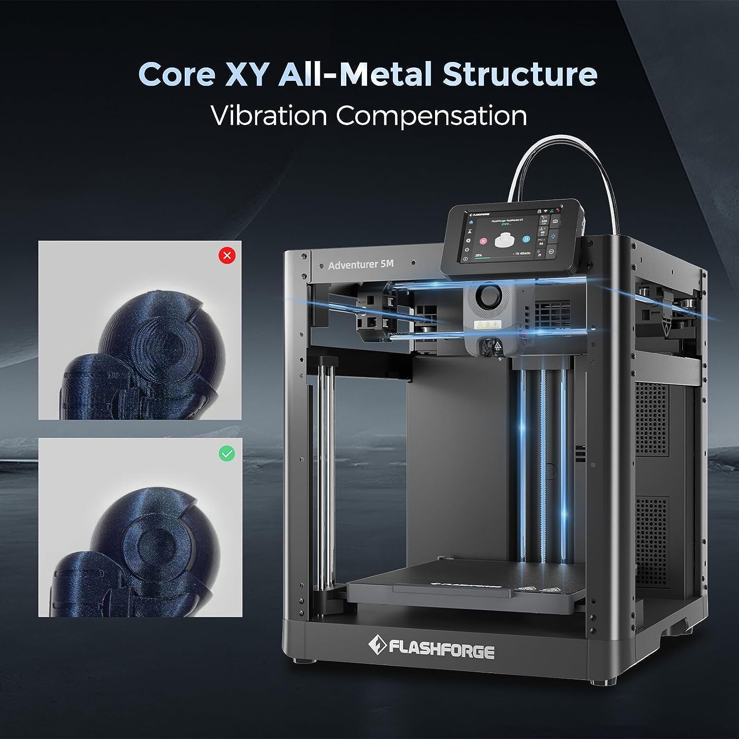 FLASHFORGE Adventurer 5M 3D Printer 600mm/s High-Speed w/Auto Leveling Printing
