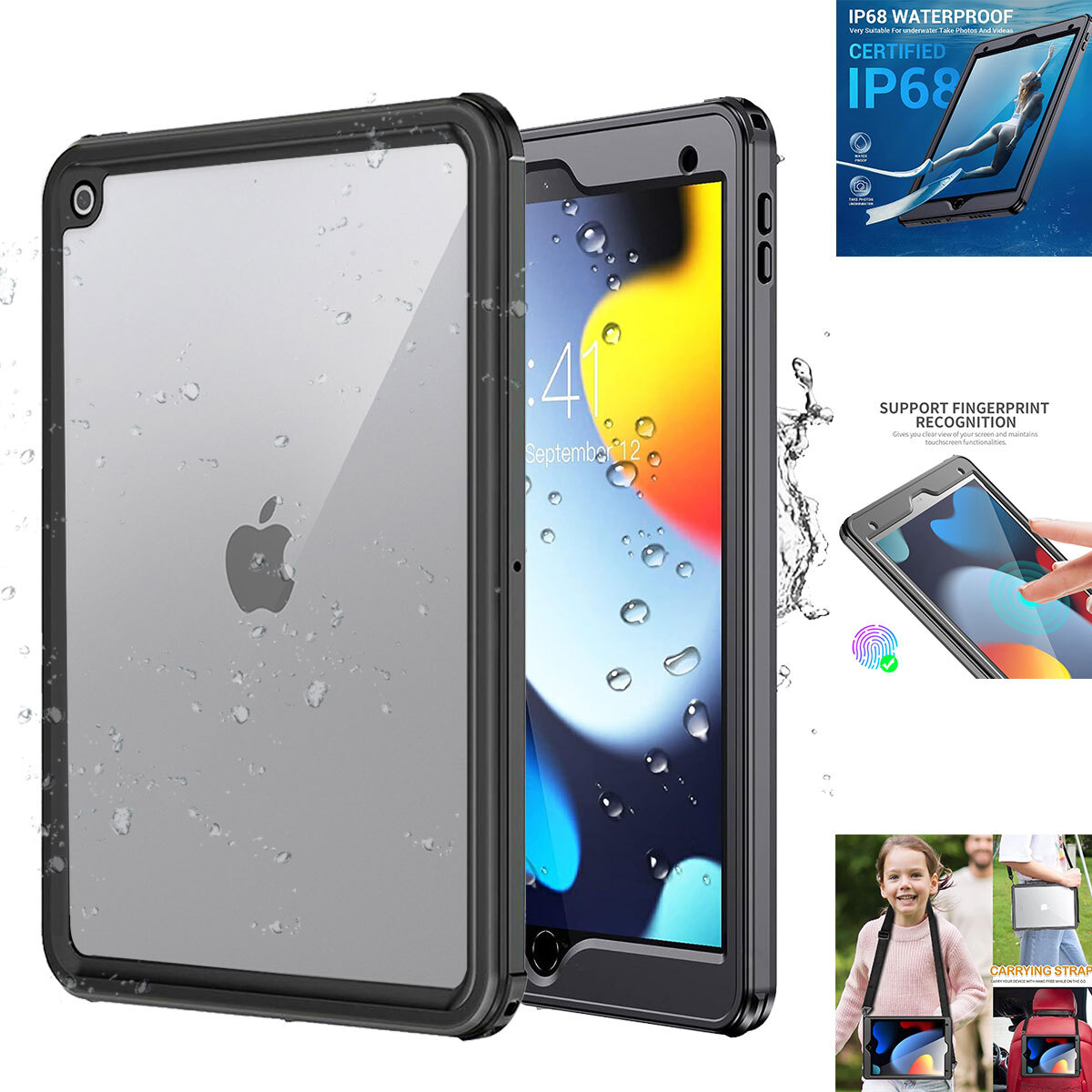For iPad 9th/8th/7th Generation 10.2 Case Waterproof Shockproof Underwater Cover