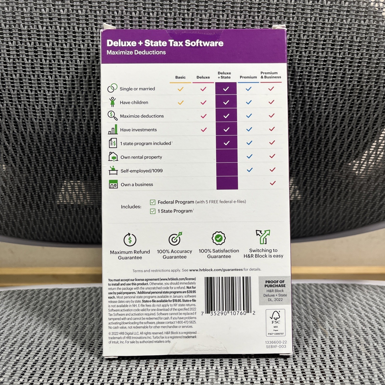 NEW H&R Block Tax Software Deluxe + State 2022 PC/Mac (SAME DAY CODE ) READ