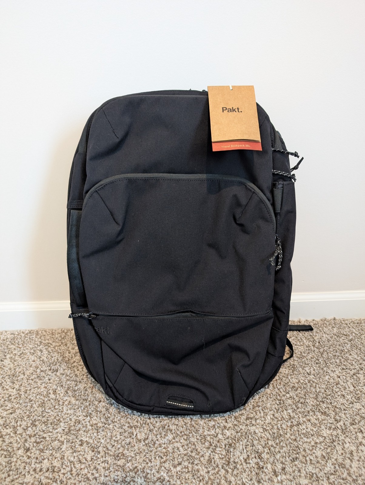 Pakt Travel Backpack 35L Black Solid Padded Laptop Backpack Clamshell