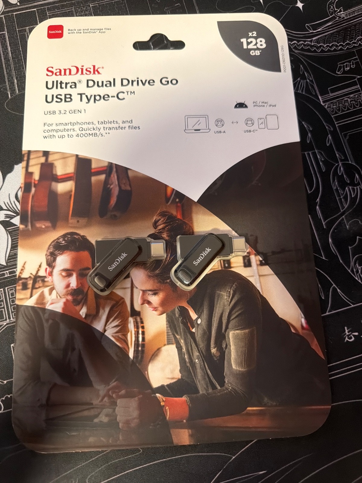 SanDisk Ultra Dual Drive Go USB Type C USB Flash drive SDDDC3-128G-AS162 2pk