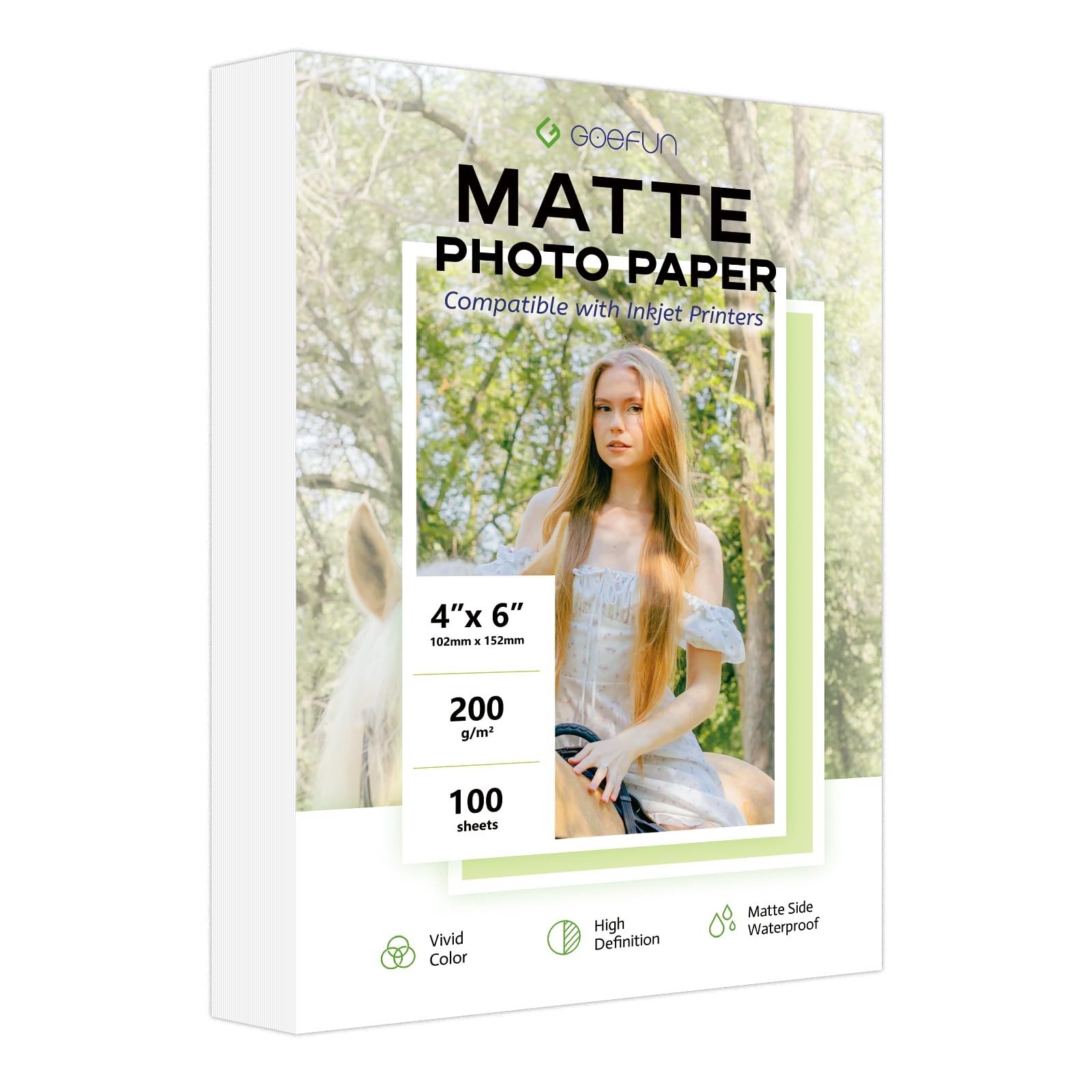Matte Photo Paper 4×6, 200 GSM/54LB Inkjet Photo Paper for Printer 100 Sheets…