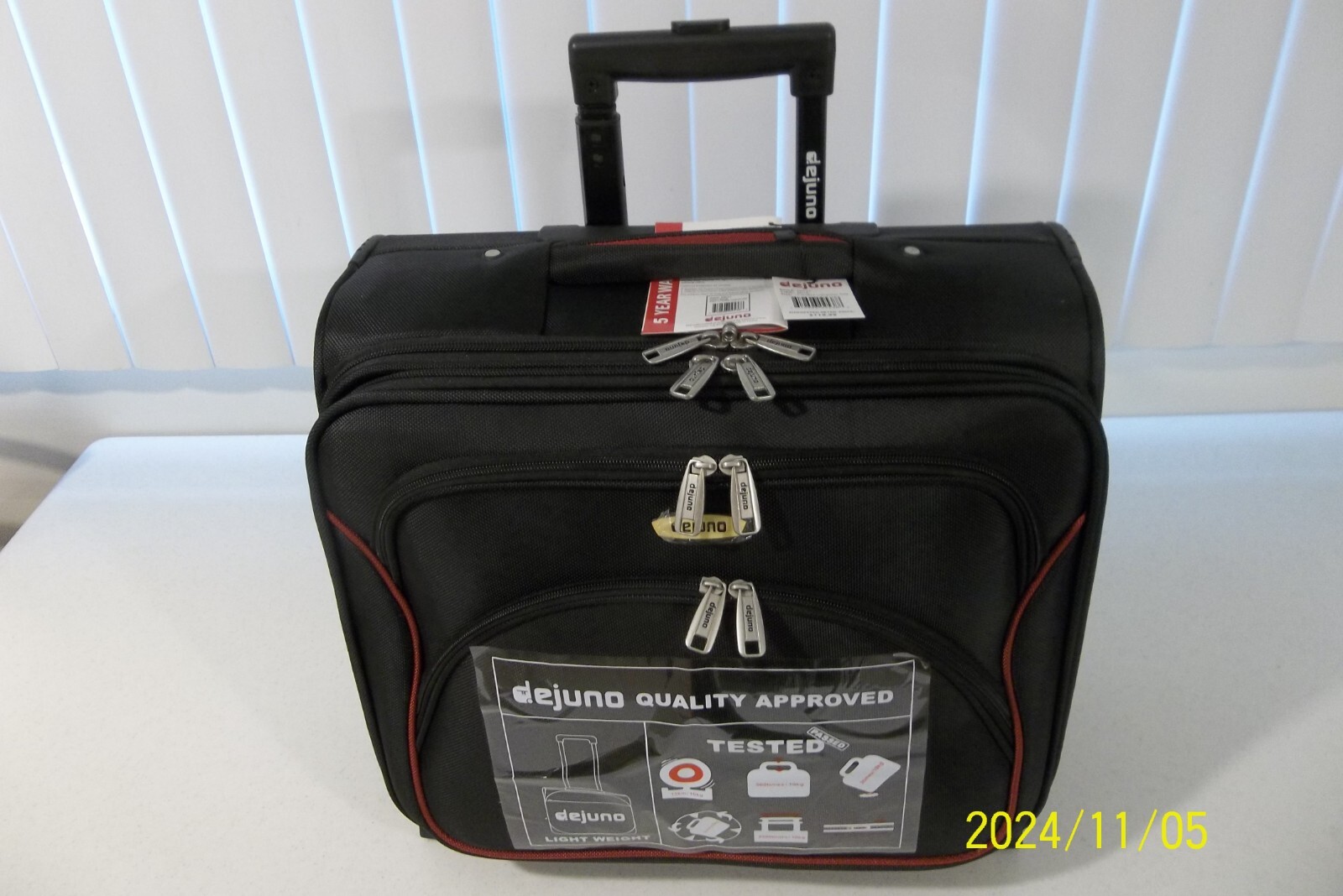 Briefcase Computer Case Dejuno Model PRC22-BK Rolling 17″ Laptop One Size Black