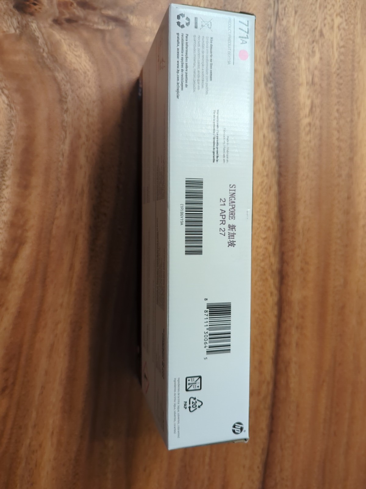 HP 771A Light Magenta Standard Yield Ink Cartridge B6Y19A Exp 2027