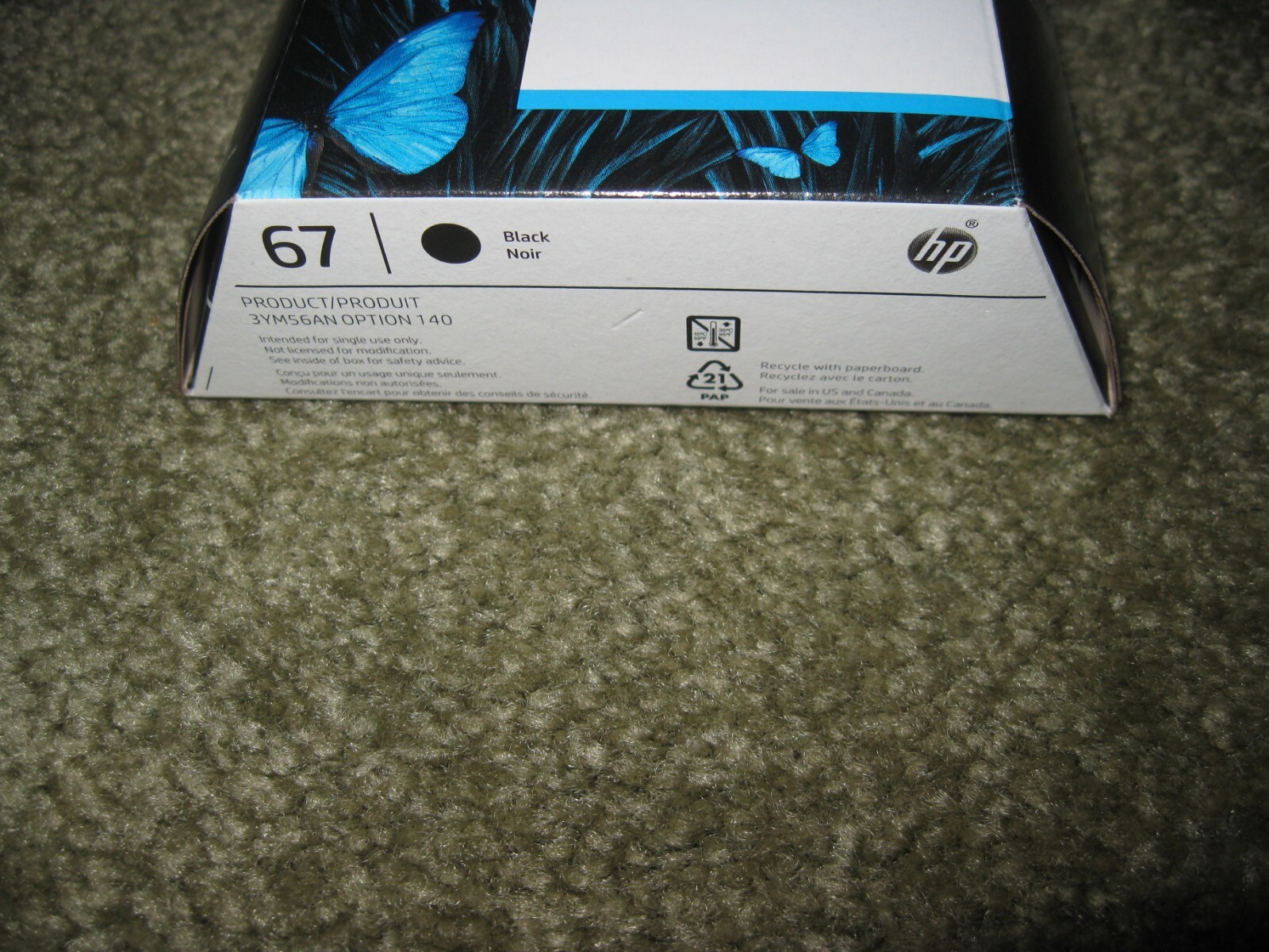 New Genuine HP 67 Black Ink Cartridge in Retail Box EXP 01/2028 Free Shipping