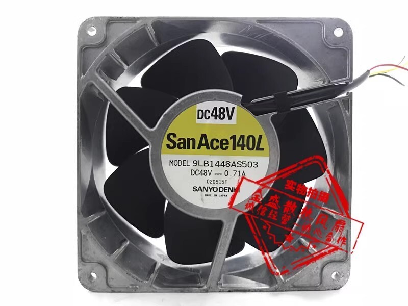 Sanyo 9LB1448AS503 14050 DC48V 0.71A 14CM 4-Wire Aluminum Frame Cooling Fan
