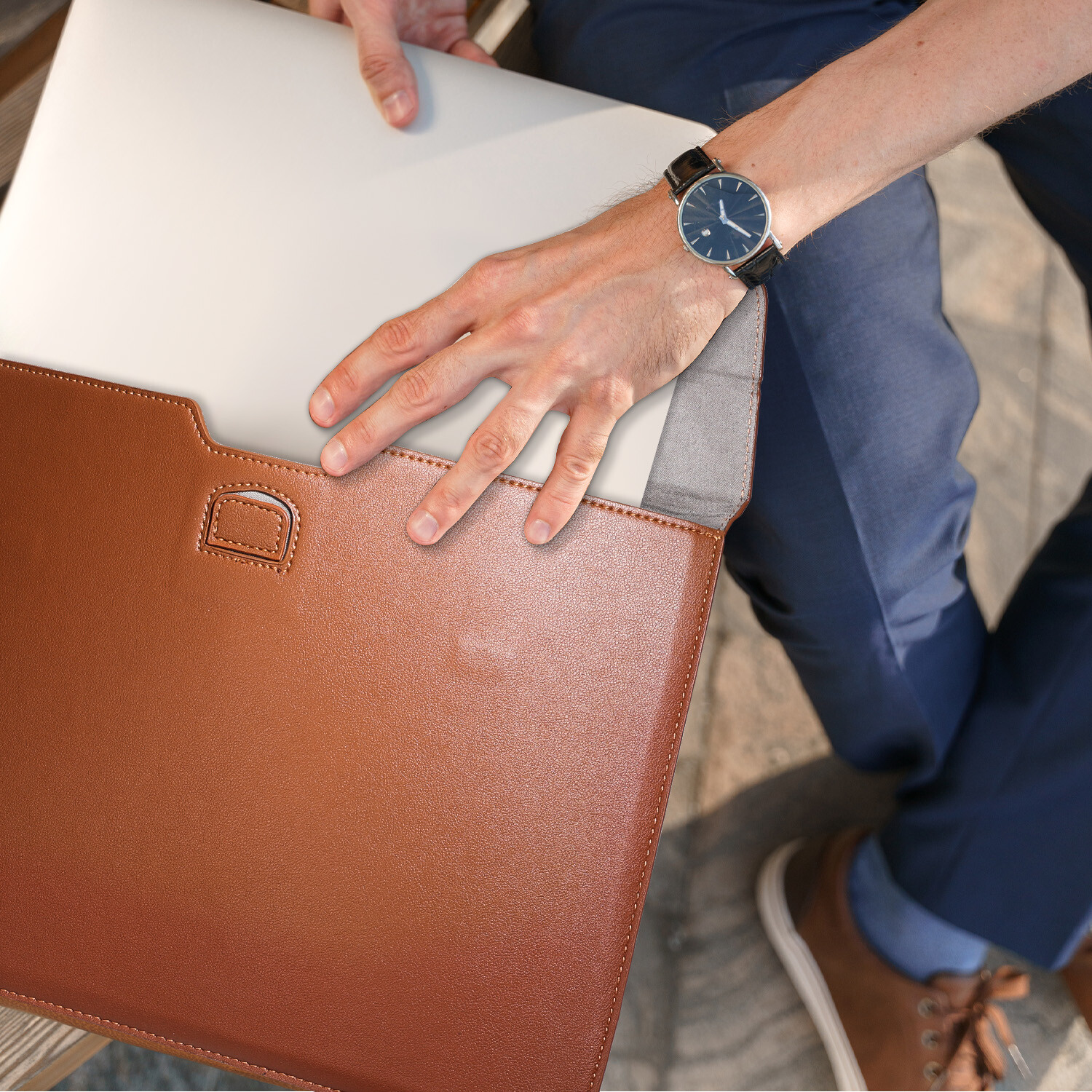 Laptop Tab Sleeve Leather Bag Case Stand Cover for MacBook Neo/MacBook Air 13 in