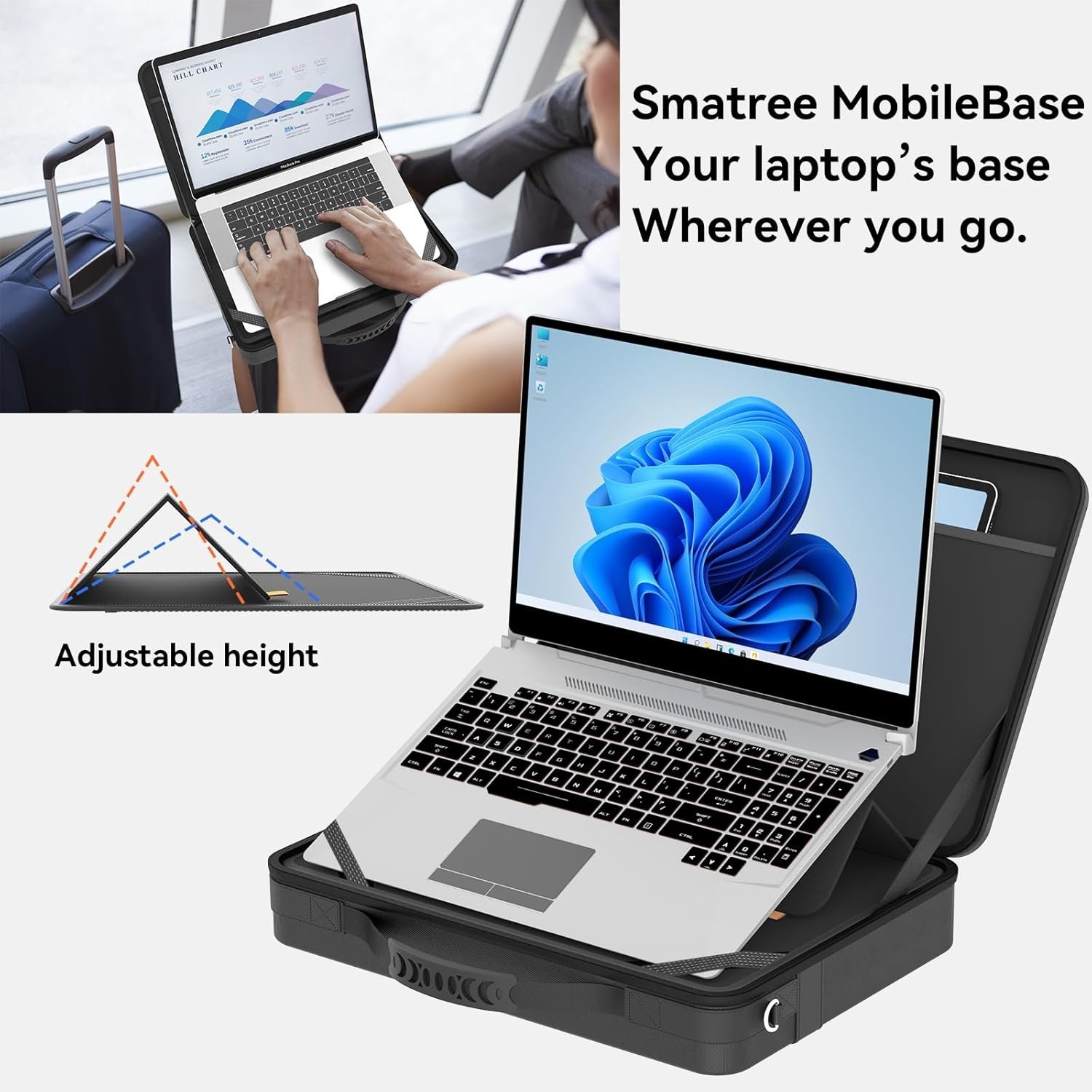 Water-Resistant 2-in-1 Laptop Case & Stand for 15.6” ASUS Models, Heavy Duty