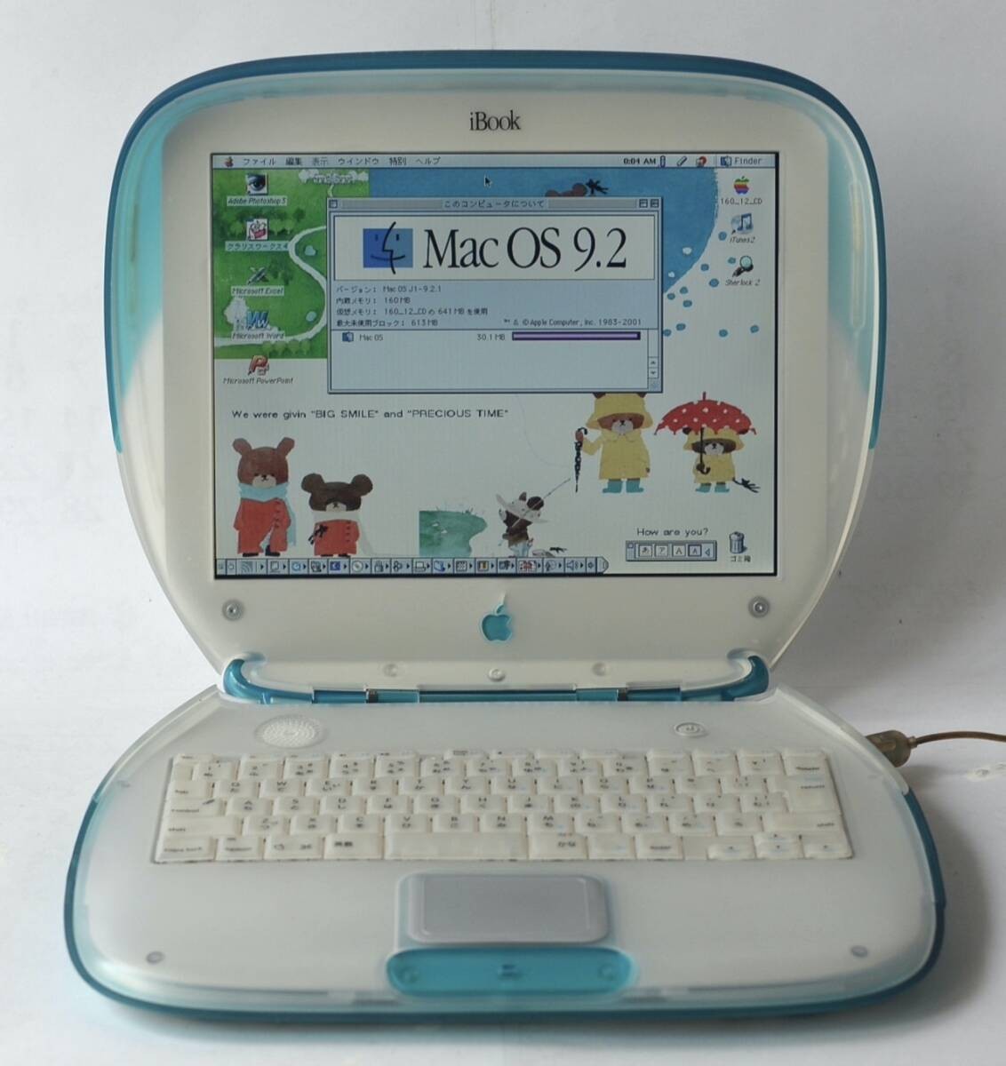 Apple iBook G3 Clamshell Blueberry 300MHz CD Laptop Vintage Mac Computer M6411