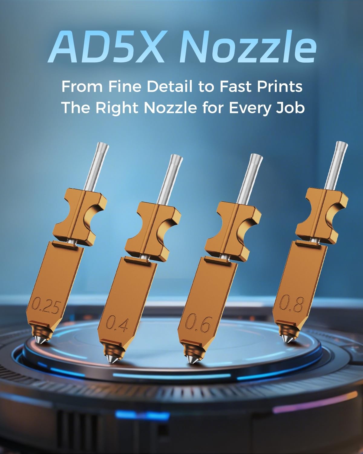 FLASHFORGE AD5X 0.25/0.4/0.6/0.8mm Nozzle High Flow 32mm³/s Hotend Extruder Kits