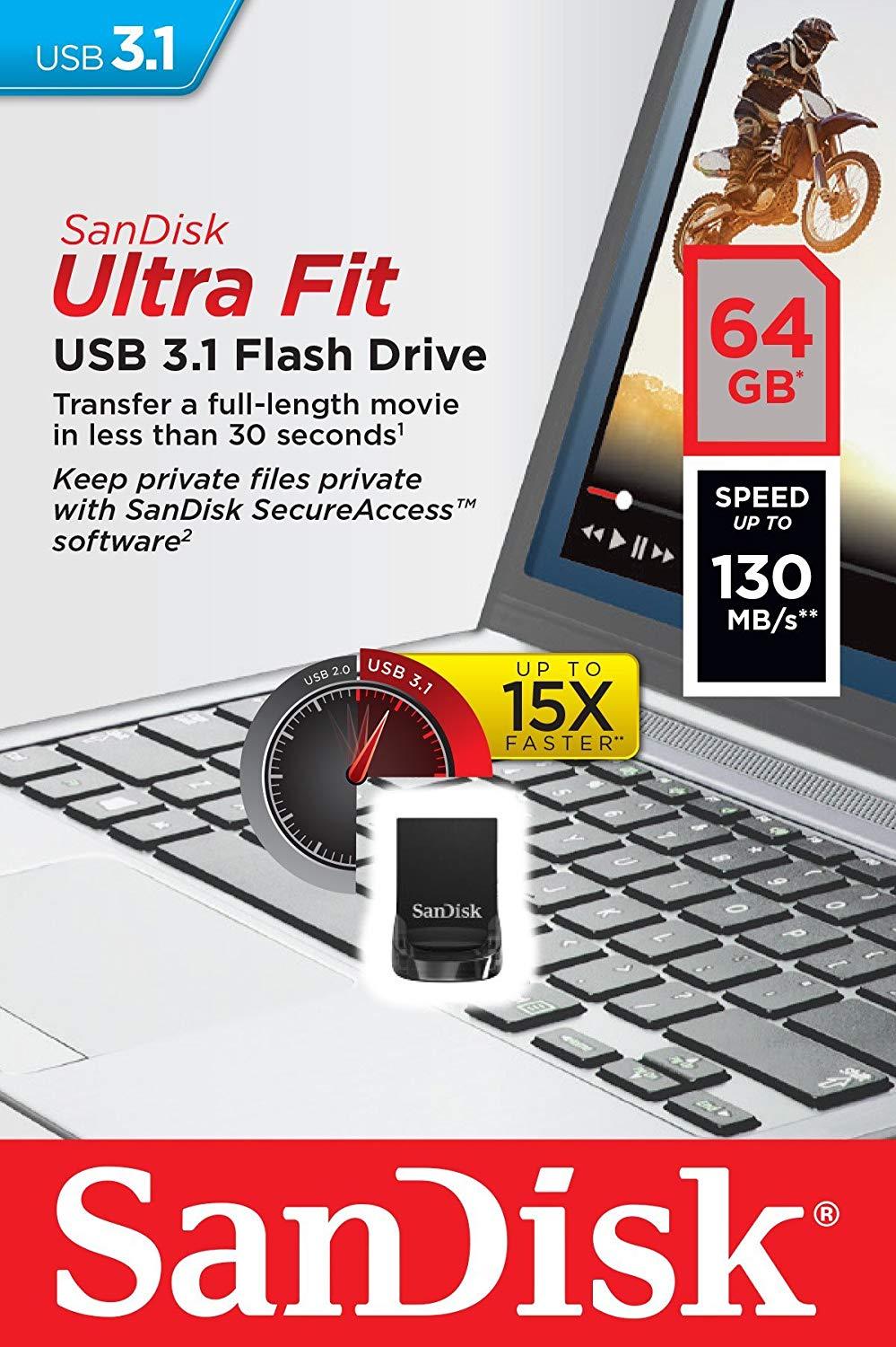 SanDisk 64GB 64G CZ430 Ultra Fit USB 3.1 Nano Flash Pen Drive SDCZ430-064G