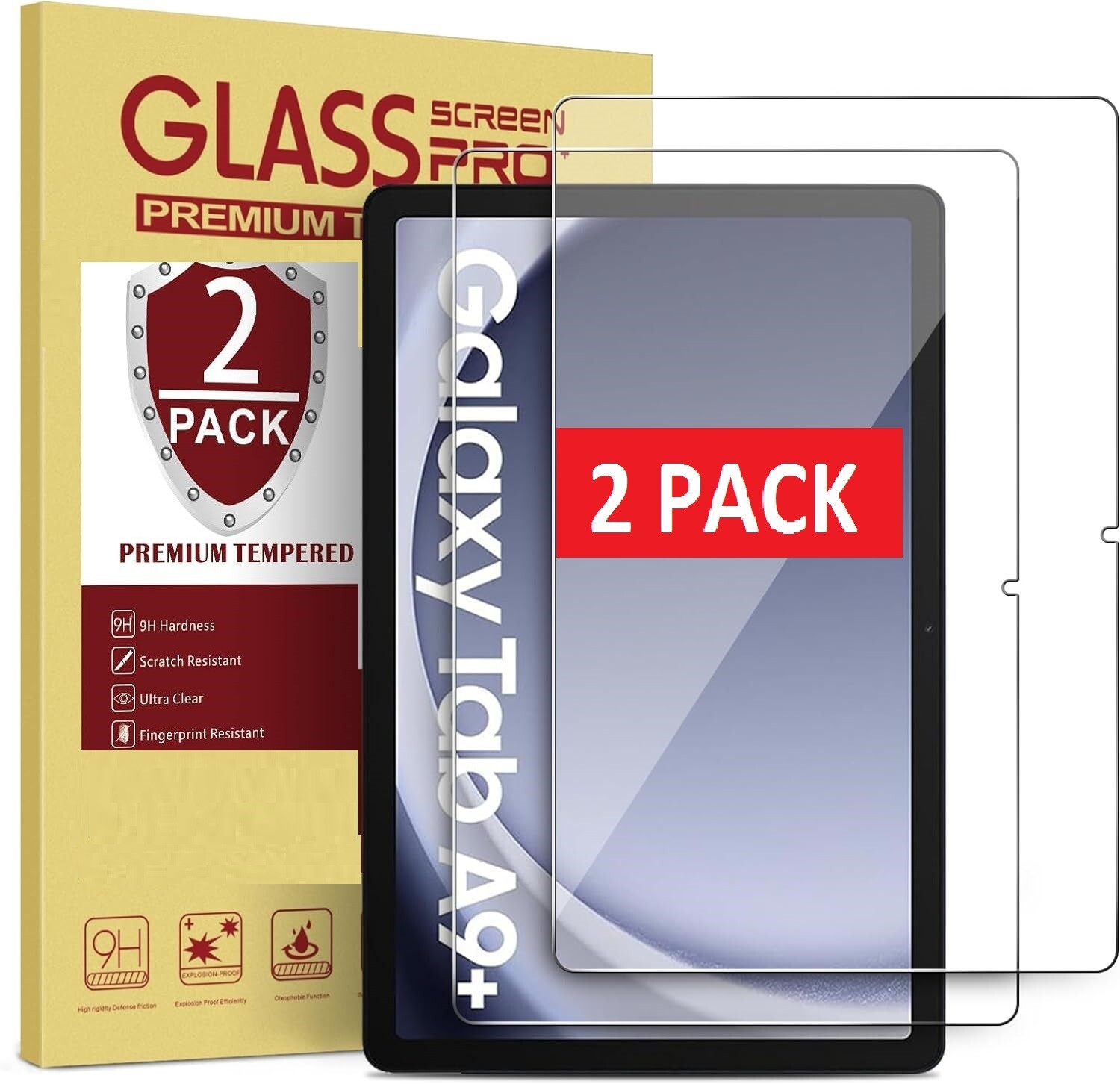 (2 Pack) For Galaxy Tab A9 Plus 11″ Screen Protector Tempered Glass Screen Cover