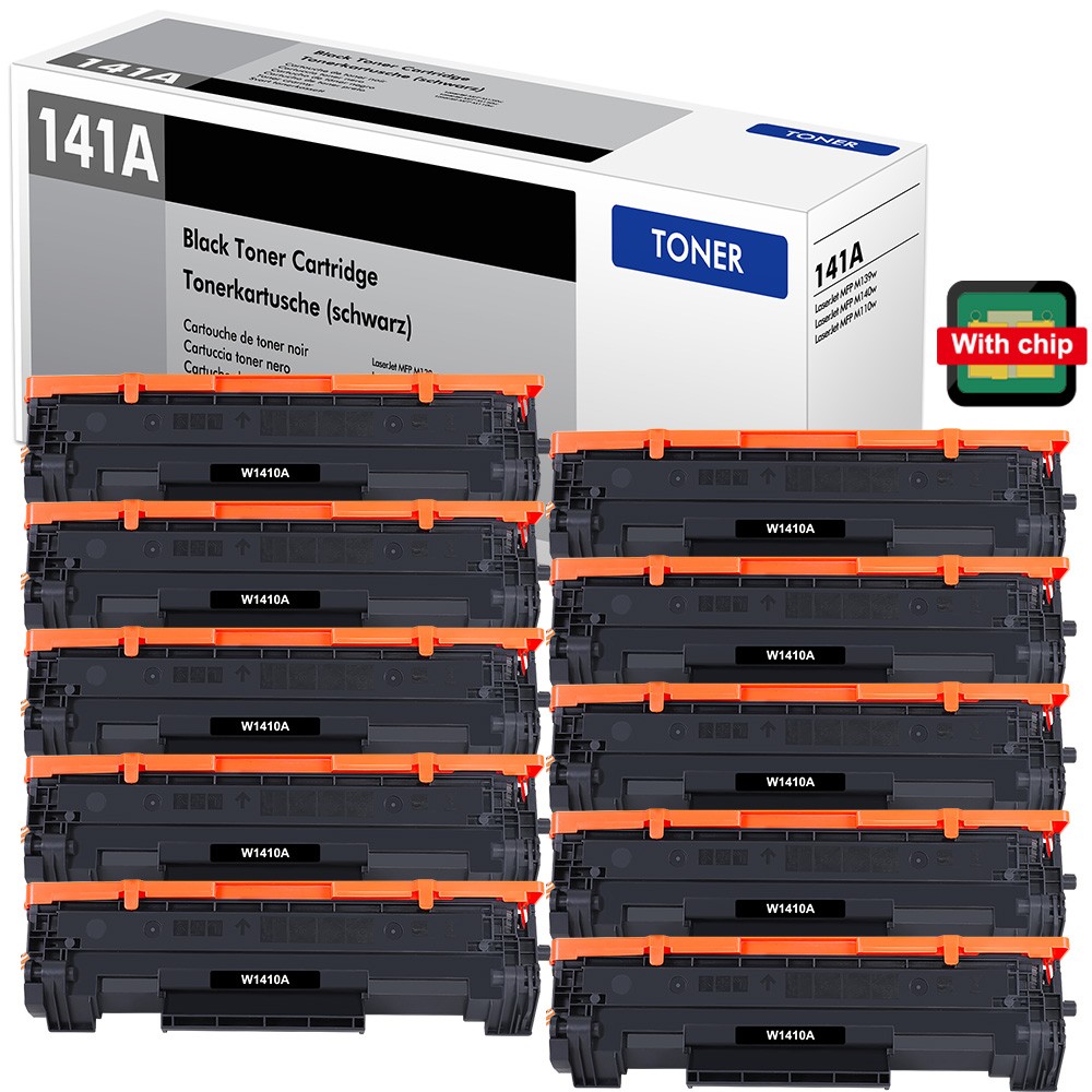 10Pack W1410A 141A Toner WITH CHIP Fits for HP LaserJet MFP M140w M139w M110w AB