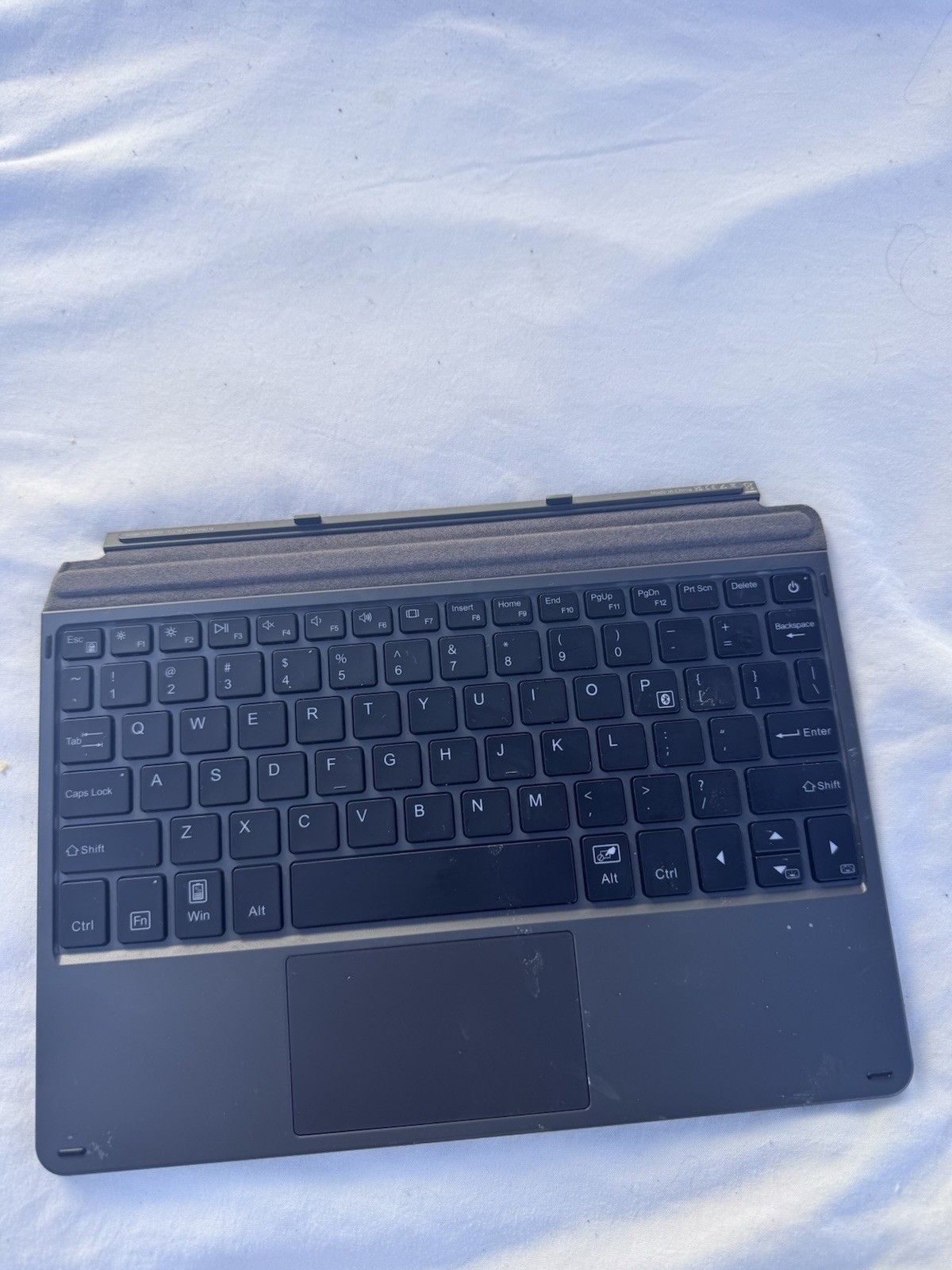 Black Tablet Keyboard Dock with Built-In Touchpad QWERTY English Layout
