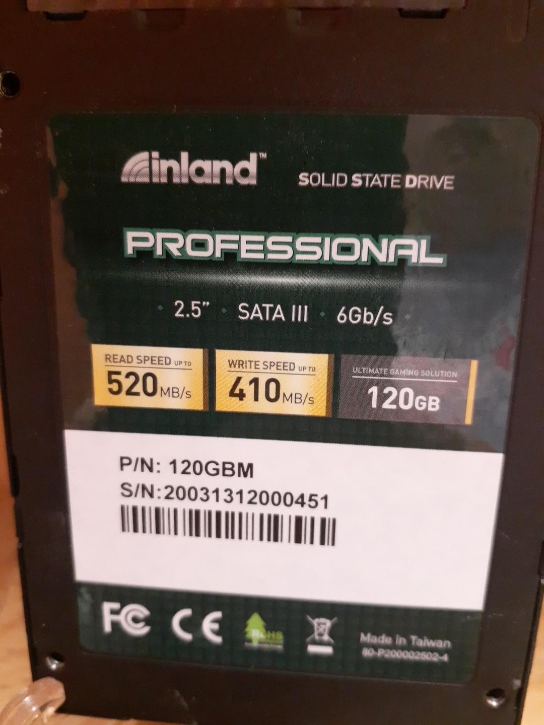 Inland 120GB 2.5″ SATA III SSD Professional Solid State Drive 520MB/s 6Gb/s