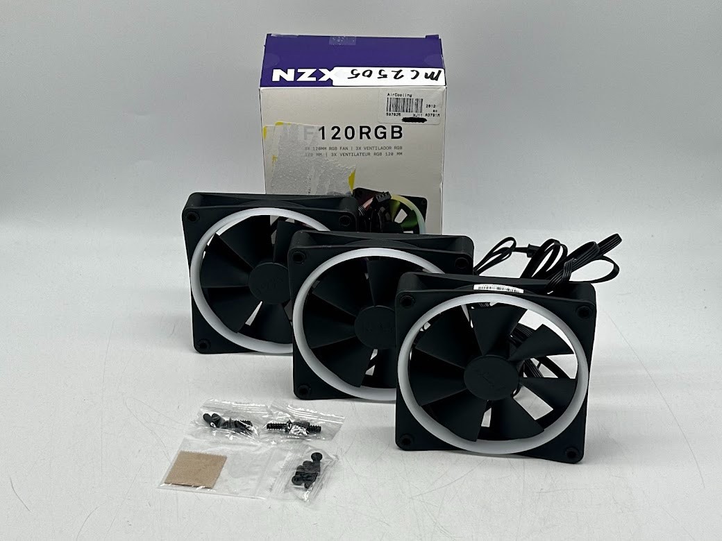 NZXT F120 RGB Fluid Dynamic Bearing 120mm Case Fan – Black 3 Pack