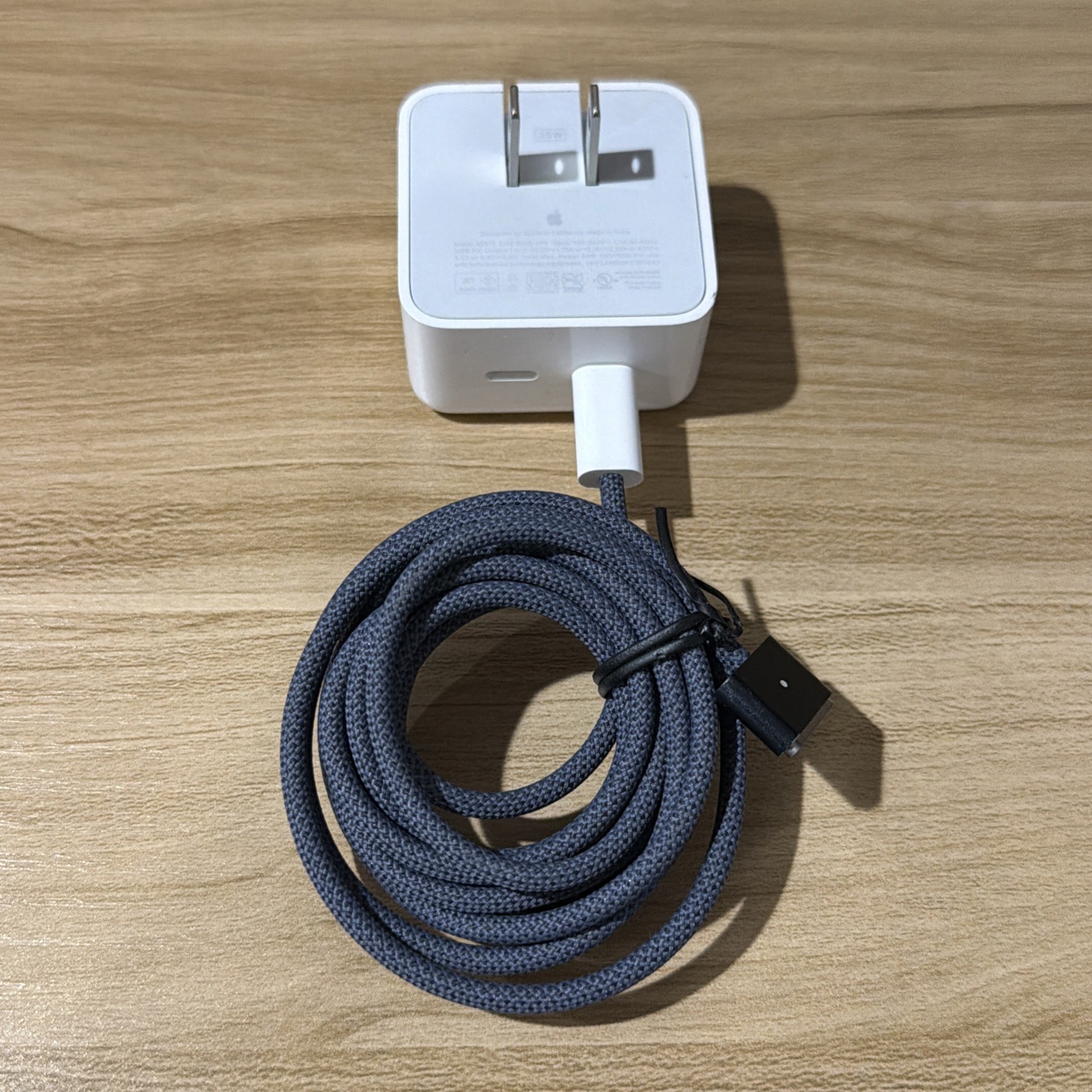 Apple 35W Dual USB-C Port Compact Power Adapter A2571 with MagSafe 3 Cable OEM.