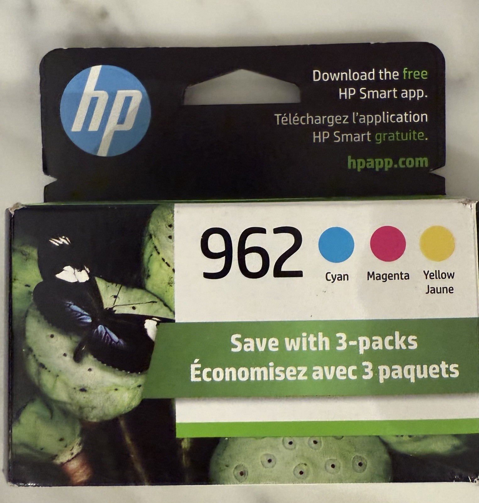 NEW Genuine HP 962 Cyan Magenta Yellow Ink Cartridges 3YP00AN 05/2023 ScuffedBox