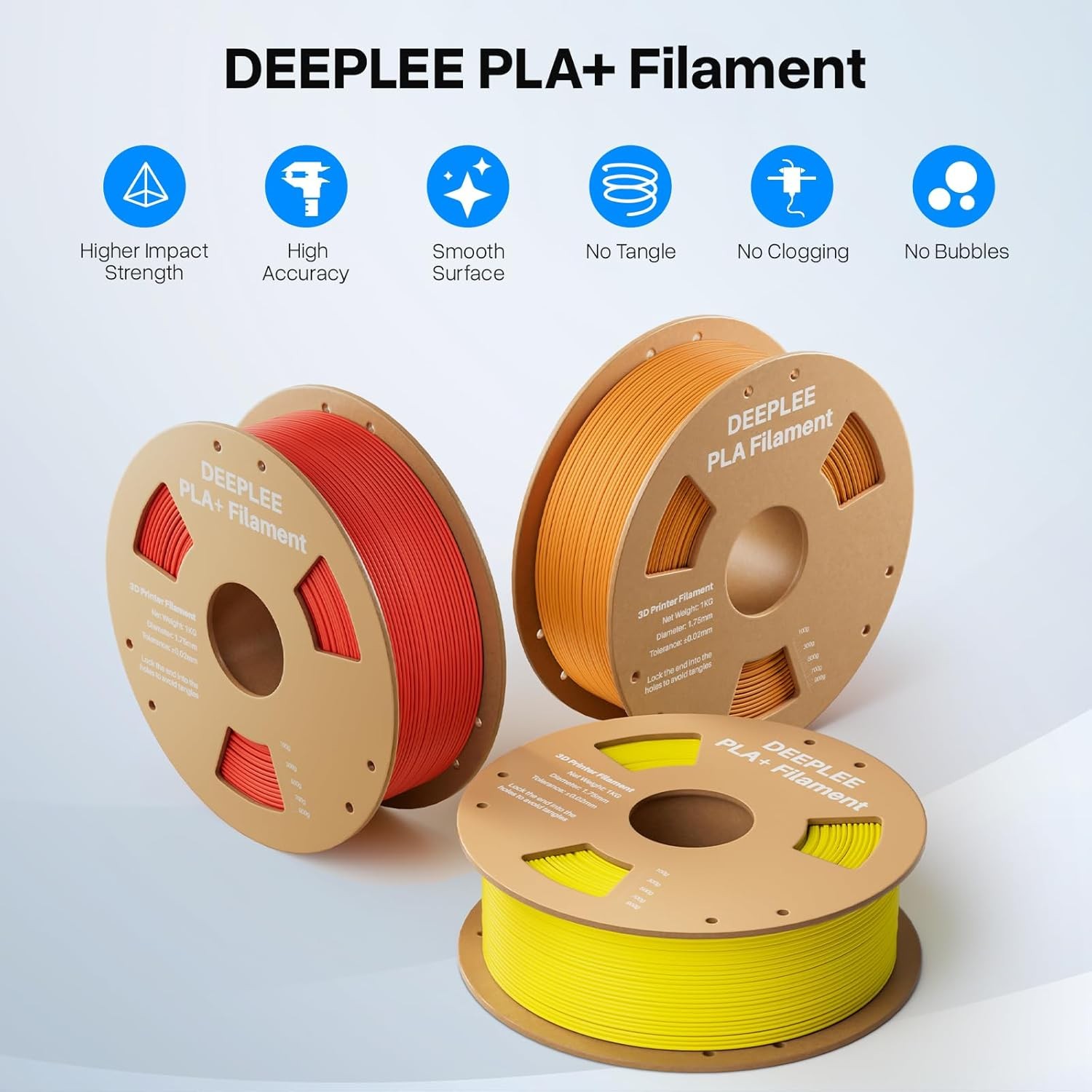 PLA+ 1.75mm 3D Printer Filament, PLA Plus with Dimensional PLA+, 1*black