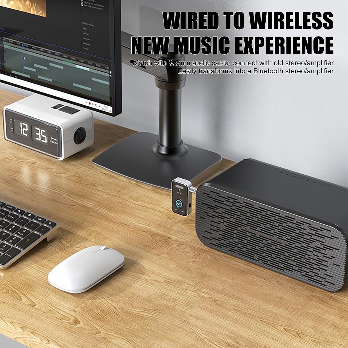 Wireless Bluetooth 5.4 Transmitter Receiver 2-in-1 Adapter Audio 3.5mm Jack Aux