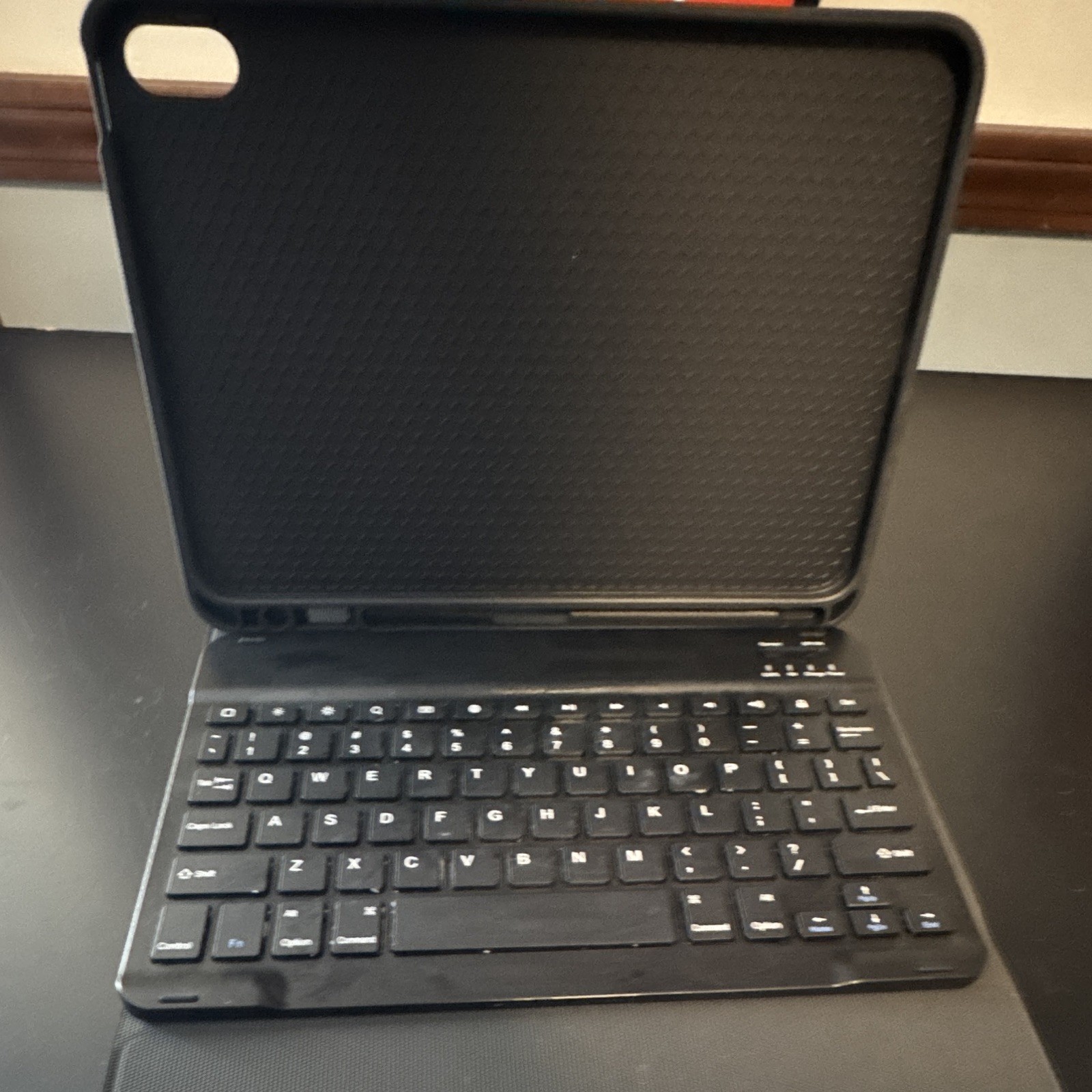 Black Synthetic Leather Keyboard Folio Case for iPad w/ Integrated Stand