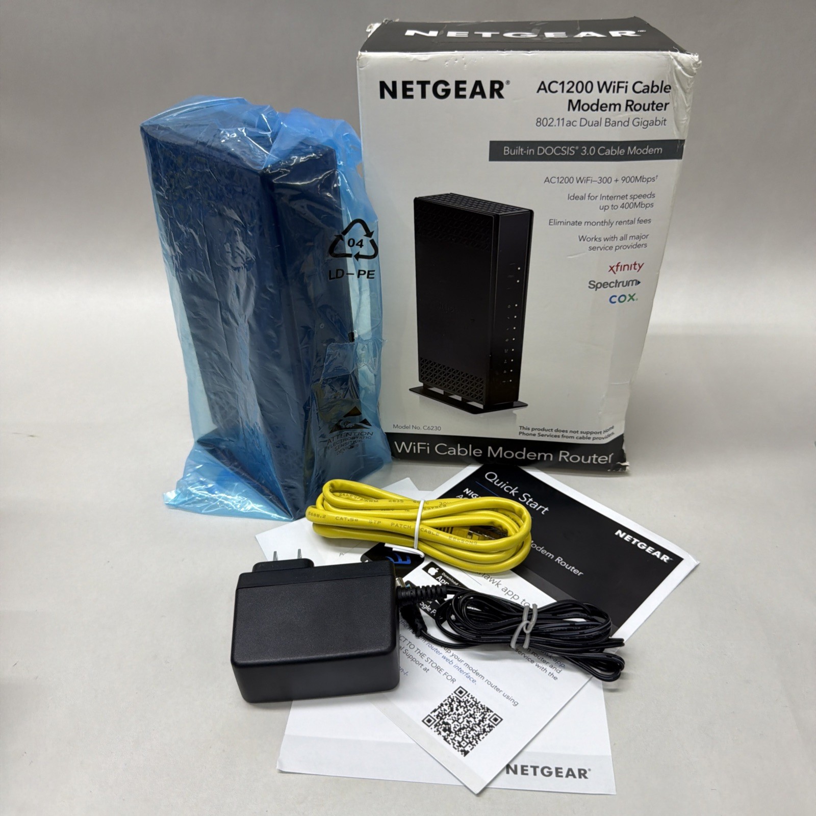 NETGEAR DOCSIS 3.0 1.2Gbps Two-in-one Cable Modem + WiFi Router (C6230-100NAS)