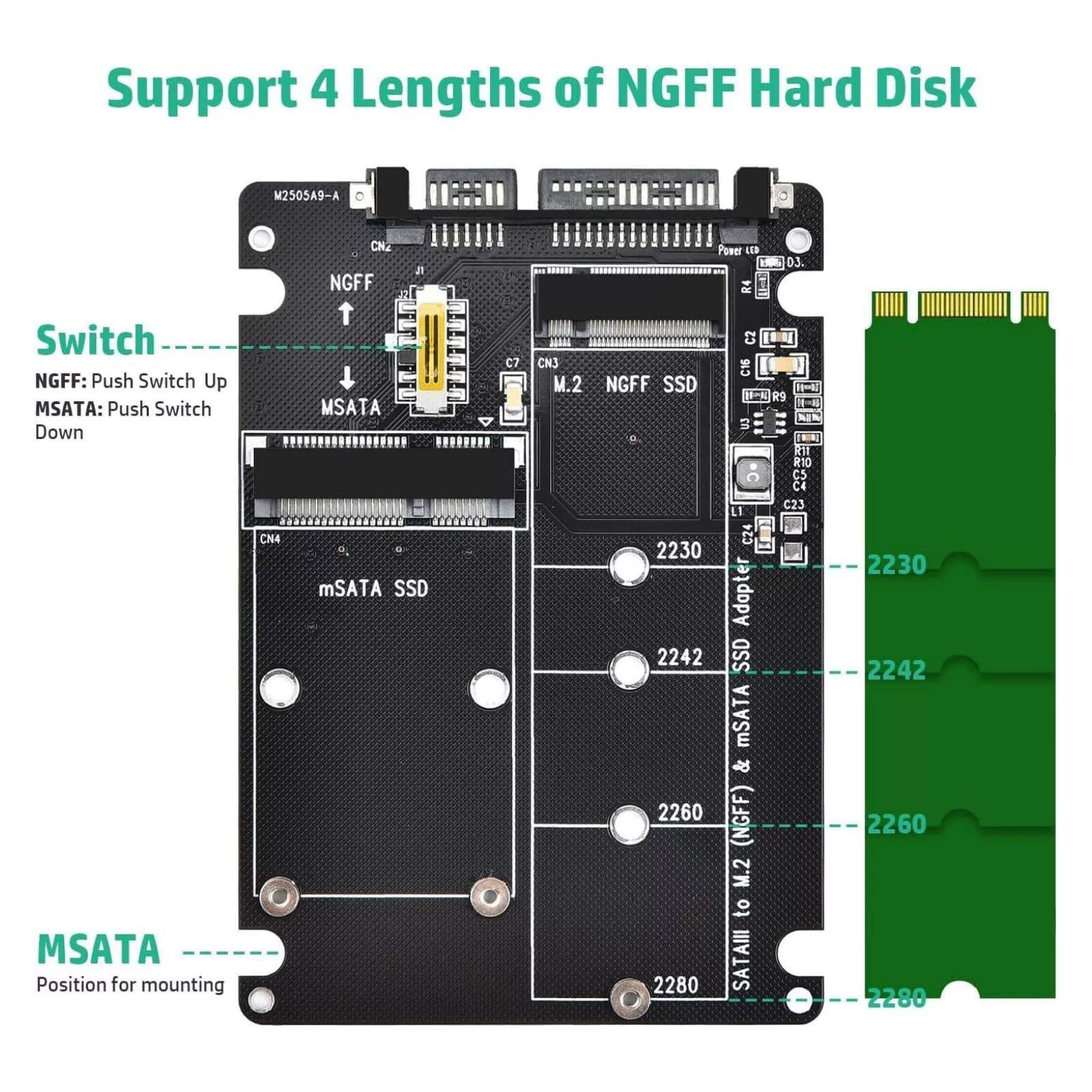 1PCS 10 * 7 * 0.7 cm Adapter Card compatible with PCI Express M.2 protocol